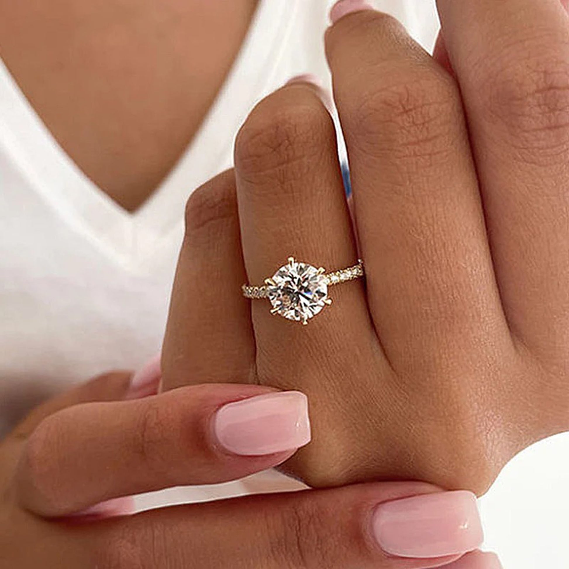 Gold 6 Prong Engagement Ring