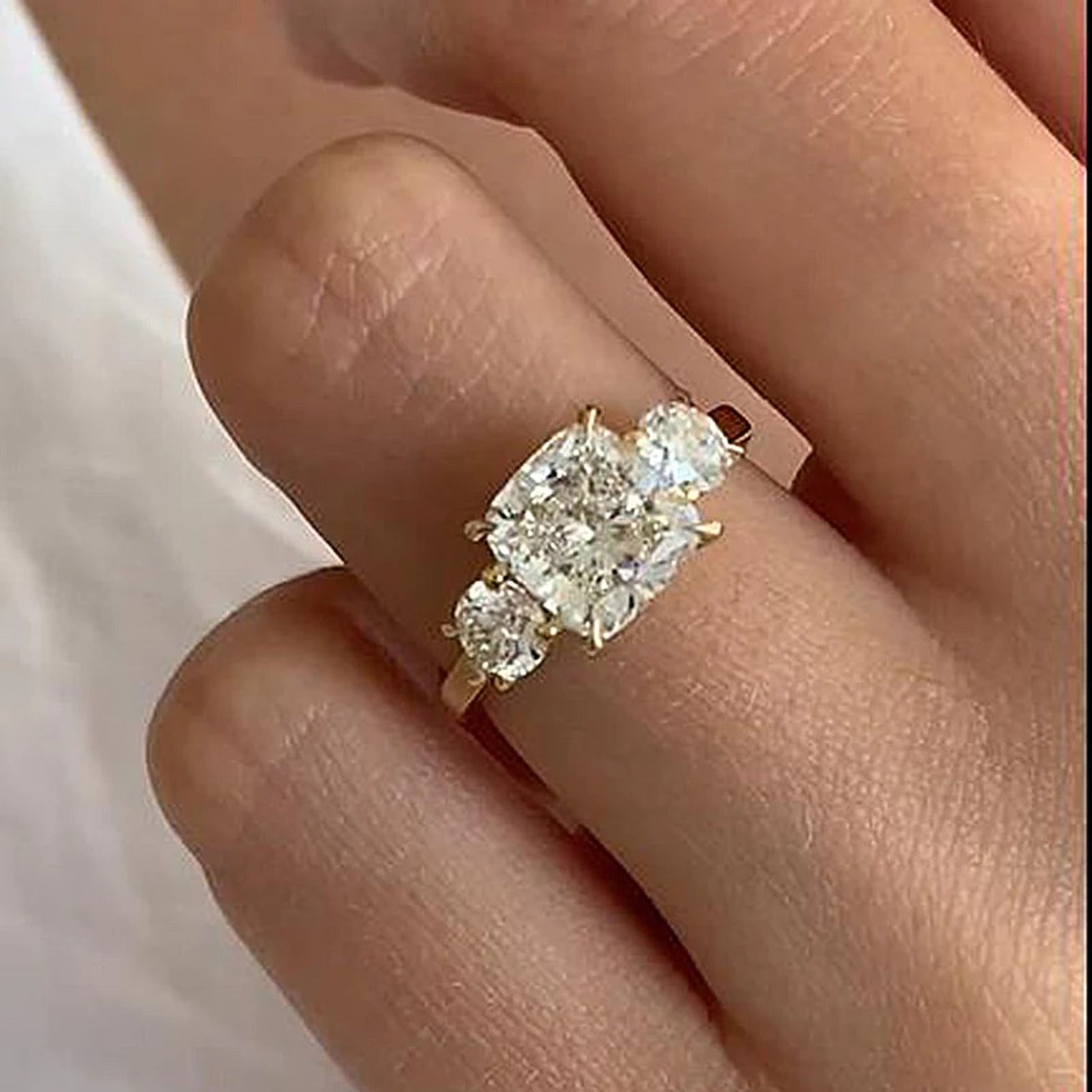3 Stone Moissanite Ring