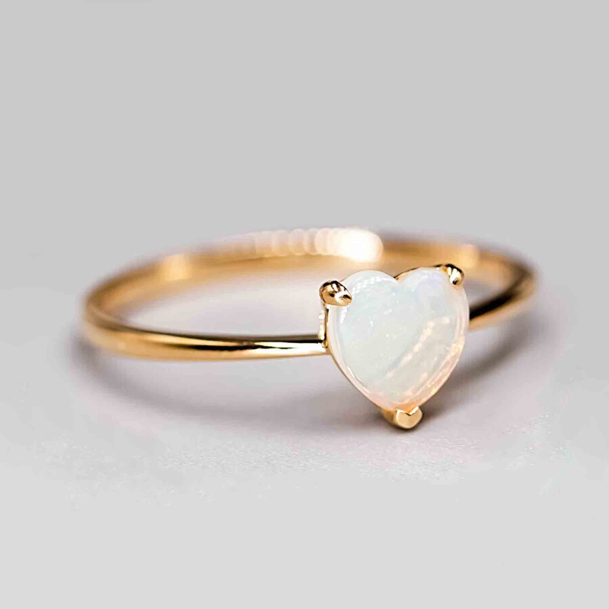heart opal ring