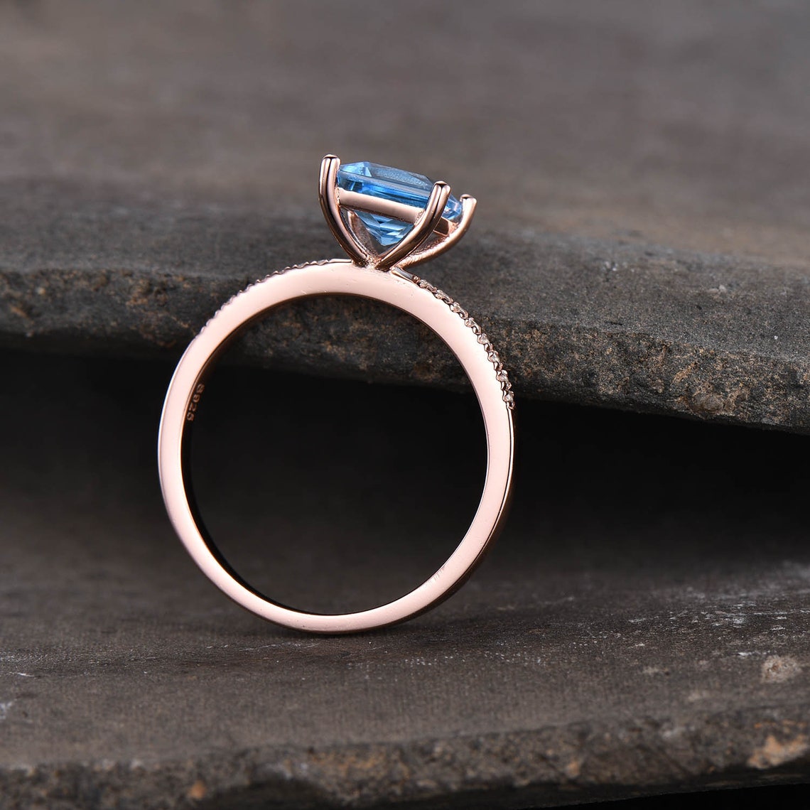 Fancy Swiss Blue Topaz Gemstone Ring