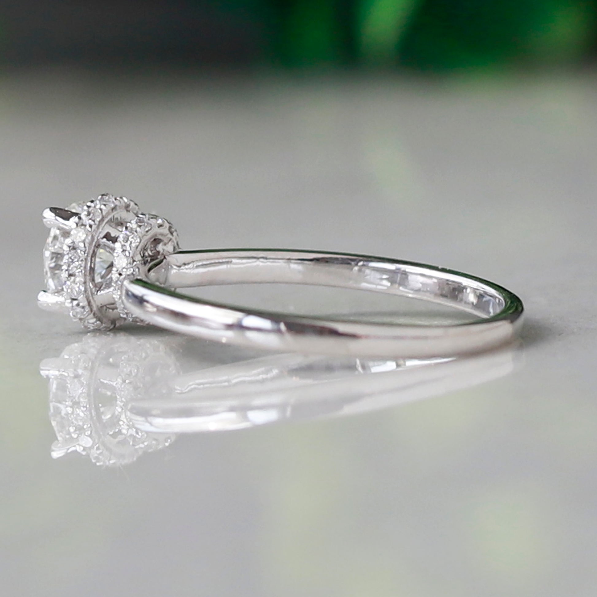 double hidden halo engagement ring