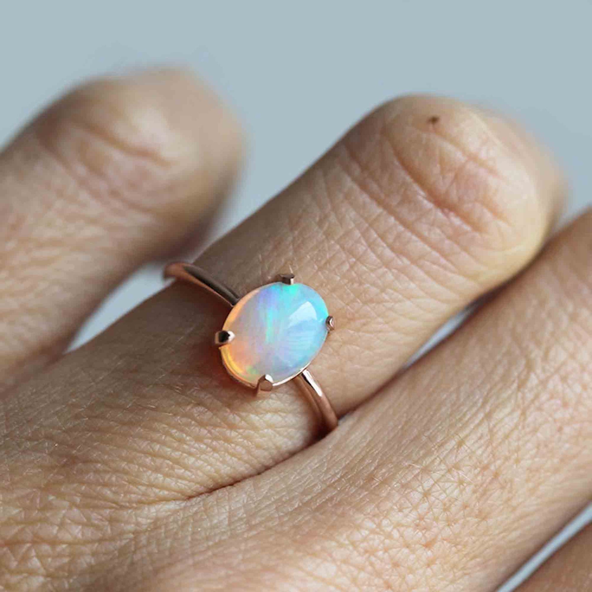 oval opal engagement ring