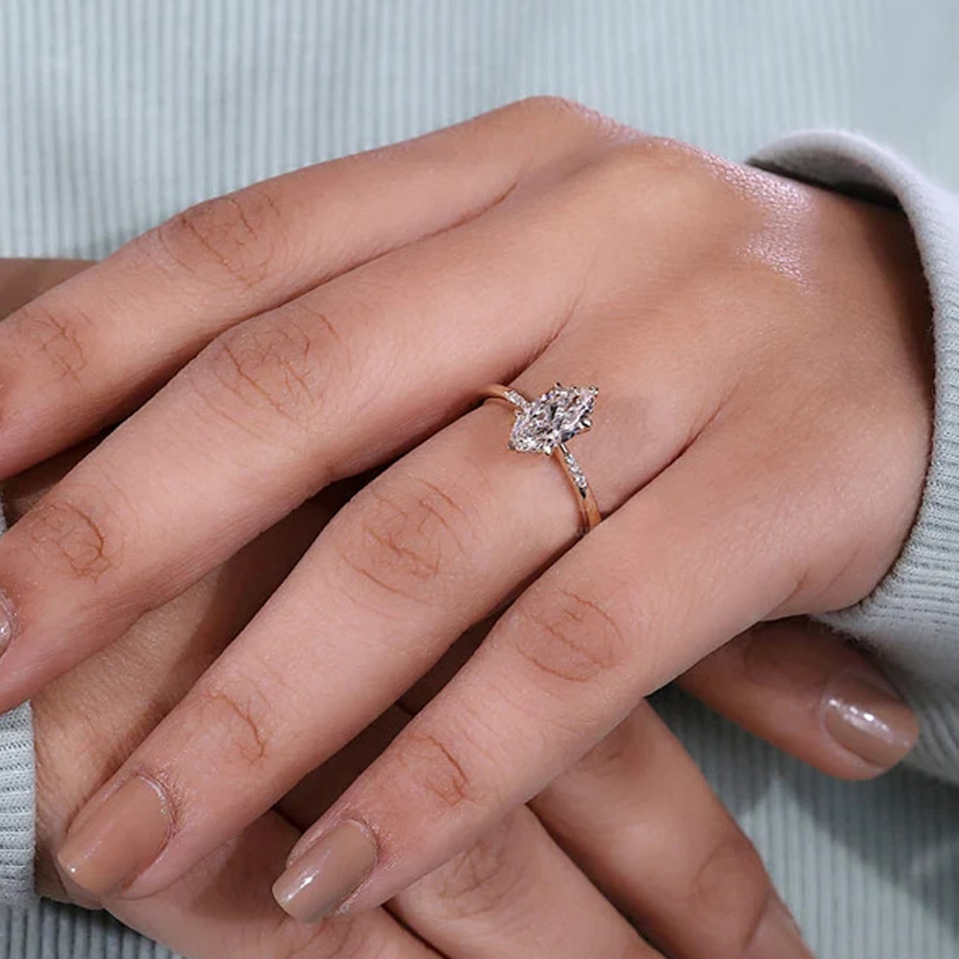 Marquise Cut Lab Diamond Ring