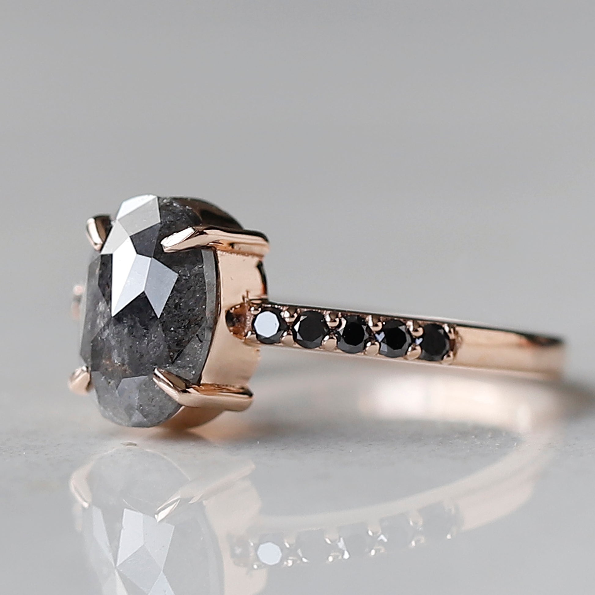 Vintage Salt and Pepper Diamond Ring