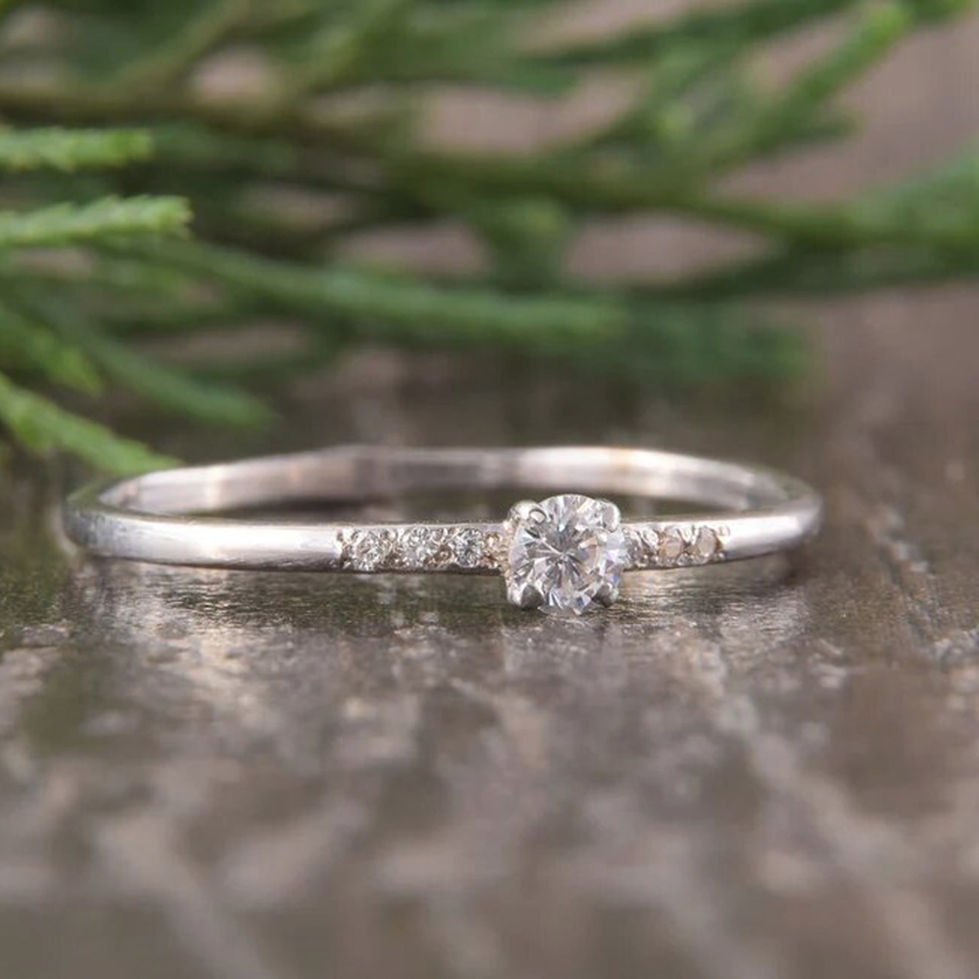 Moissanite Minimal Ring