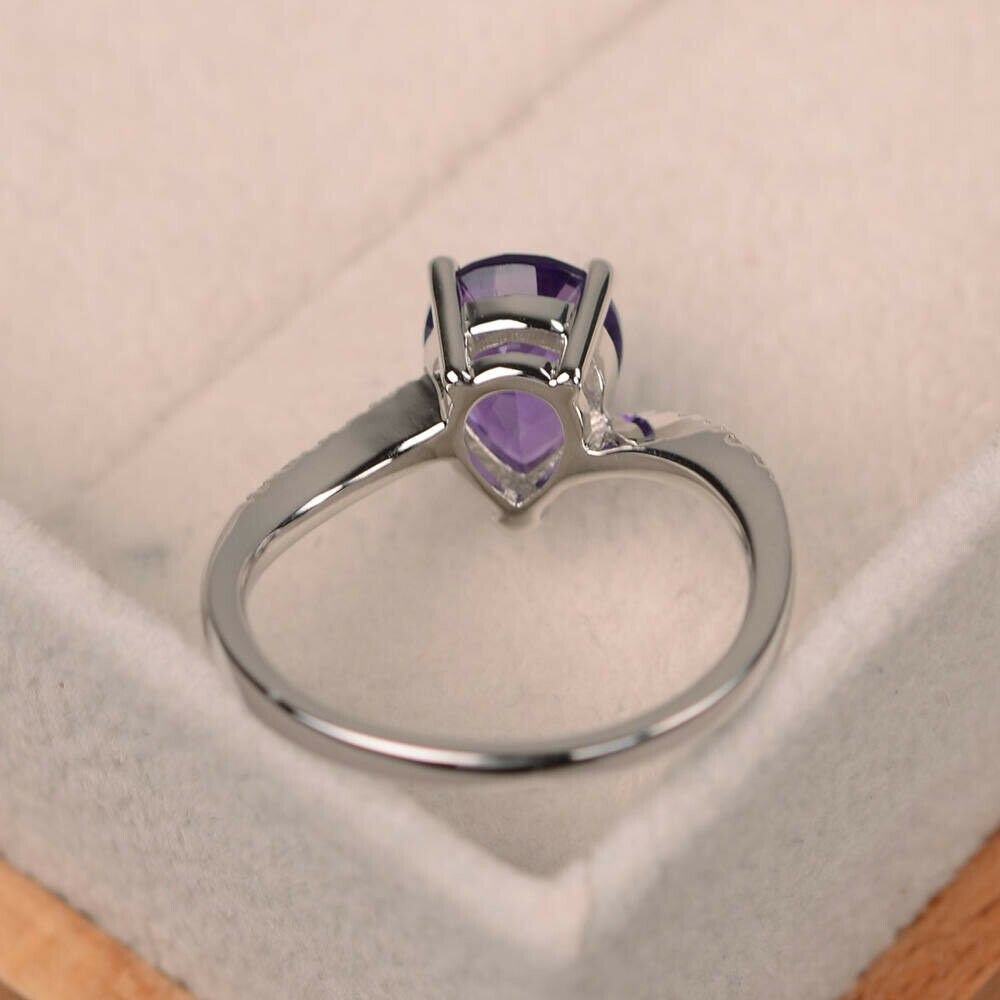 Pear Shaped Amethyst Ring
