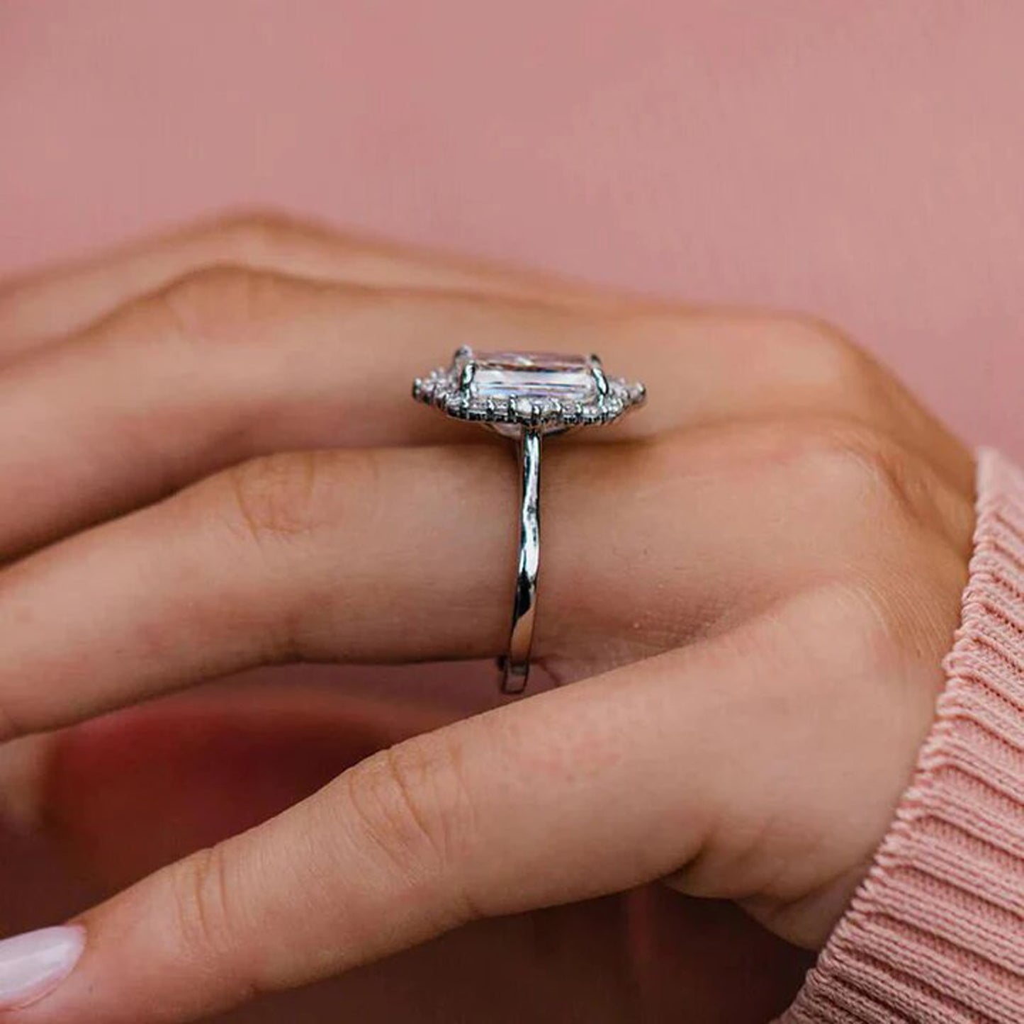 3 CT Radiant Cut Moissanite Ring For Her
