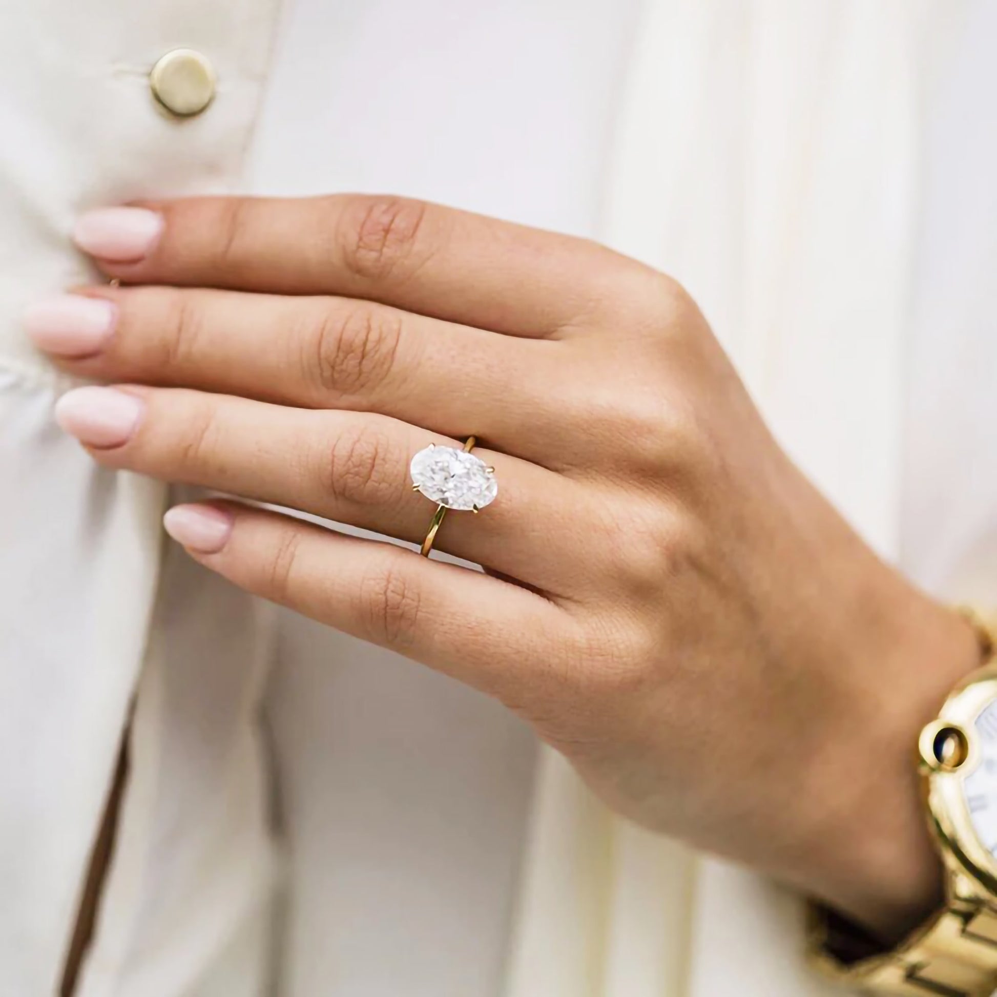 Moissanite Engagement Ring Oval Shape