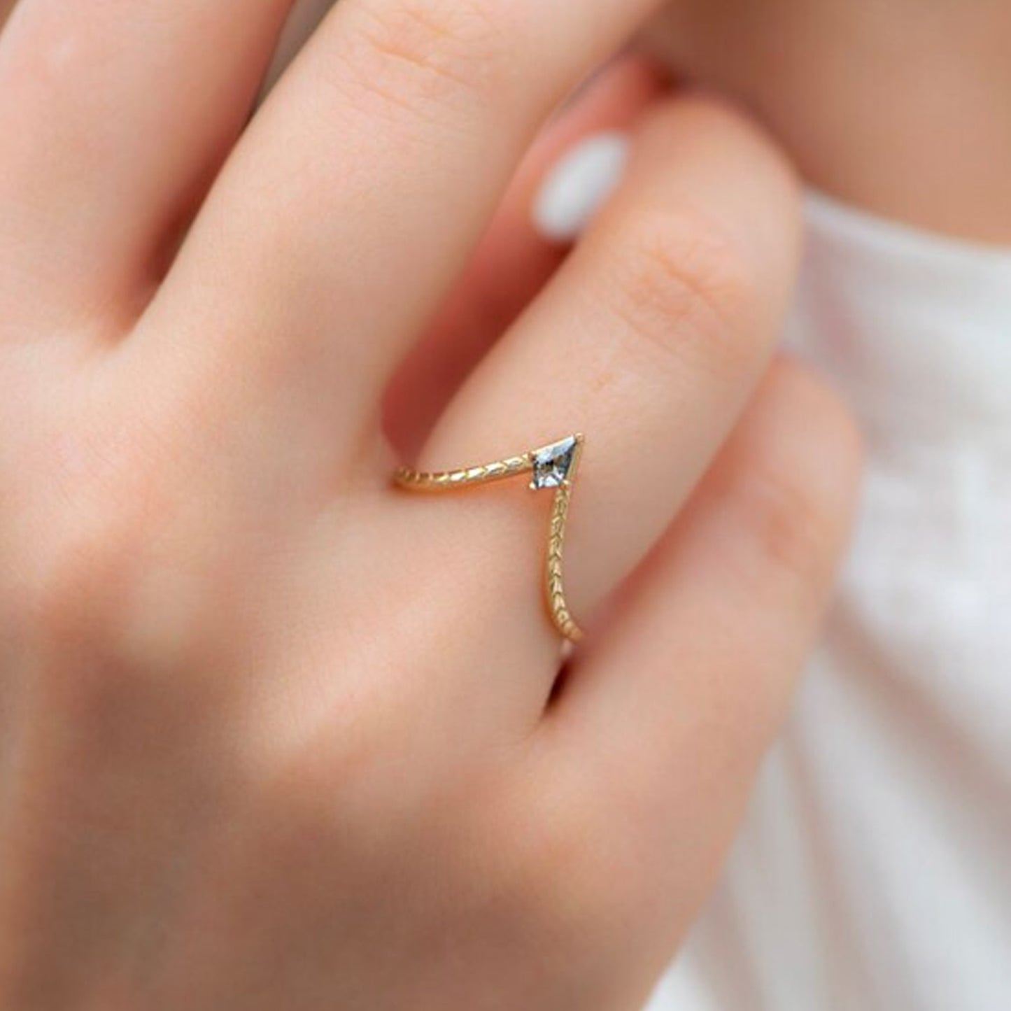 chevron wedding band