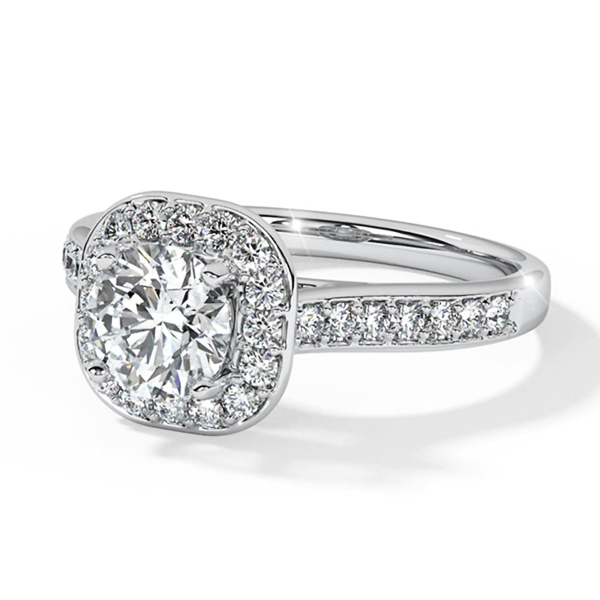 Moissanite Halo Engagement Ring