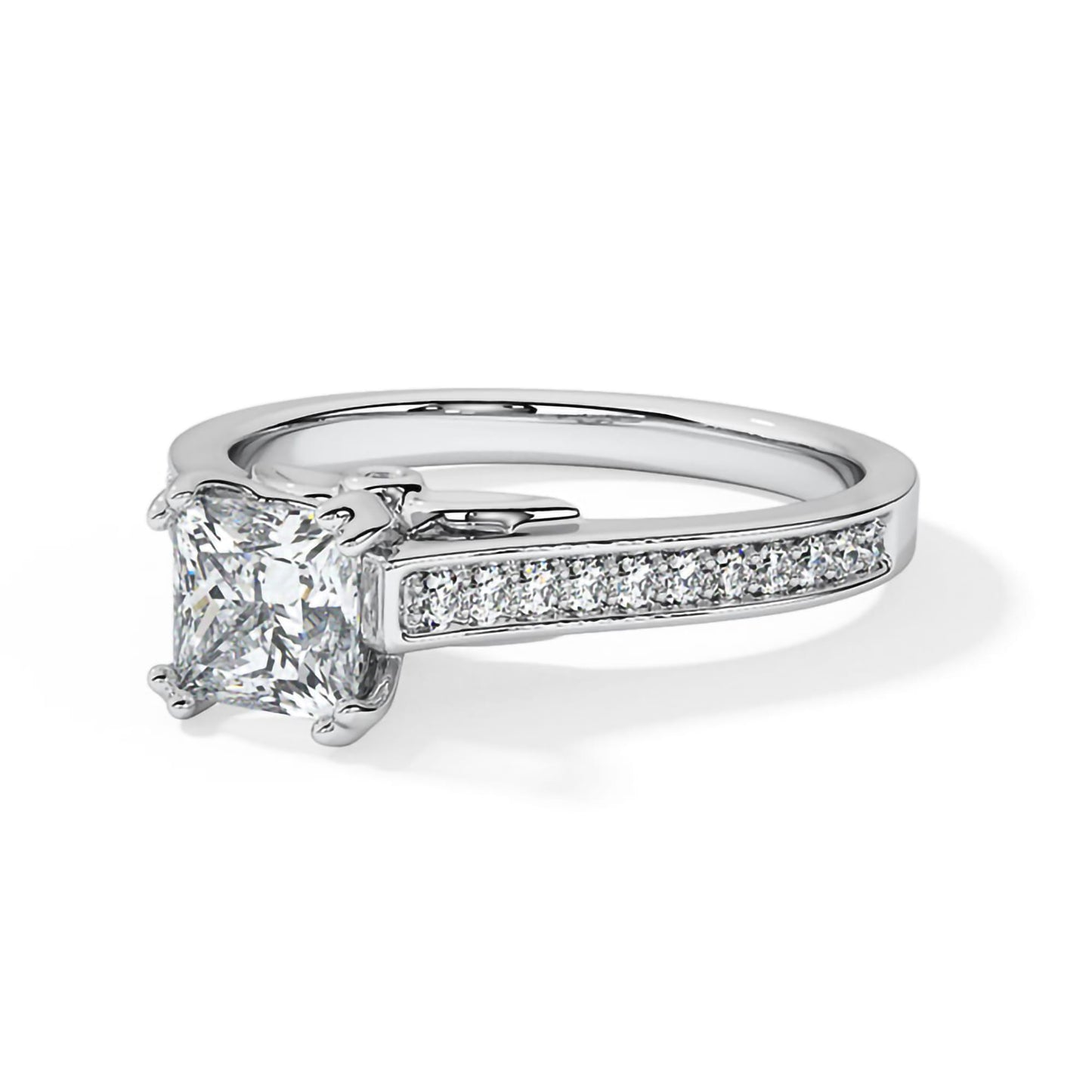 princess cut moissanite engagement ring