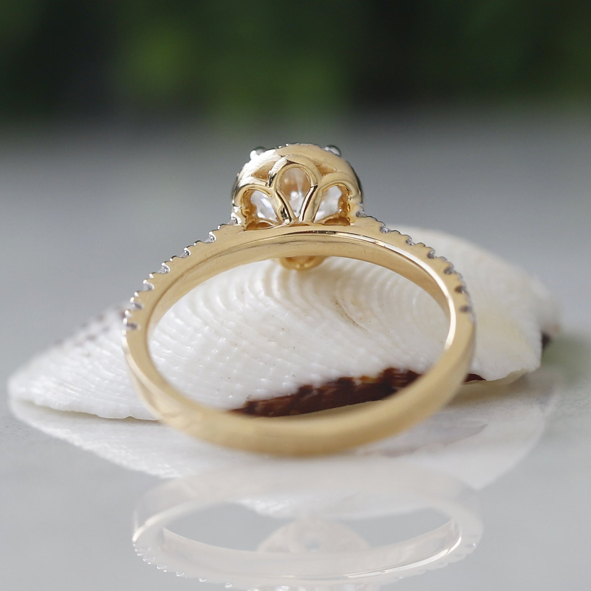 yellow gold lab created diamond ring