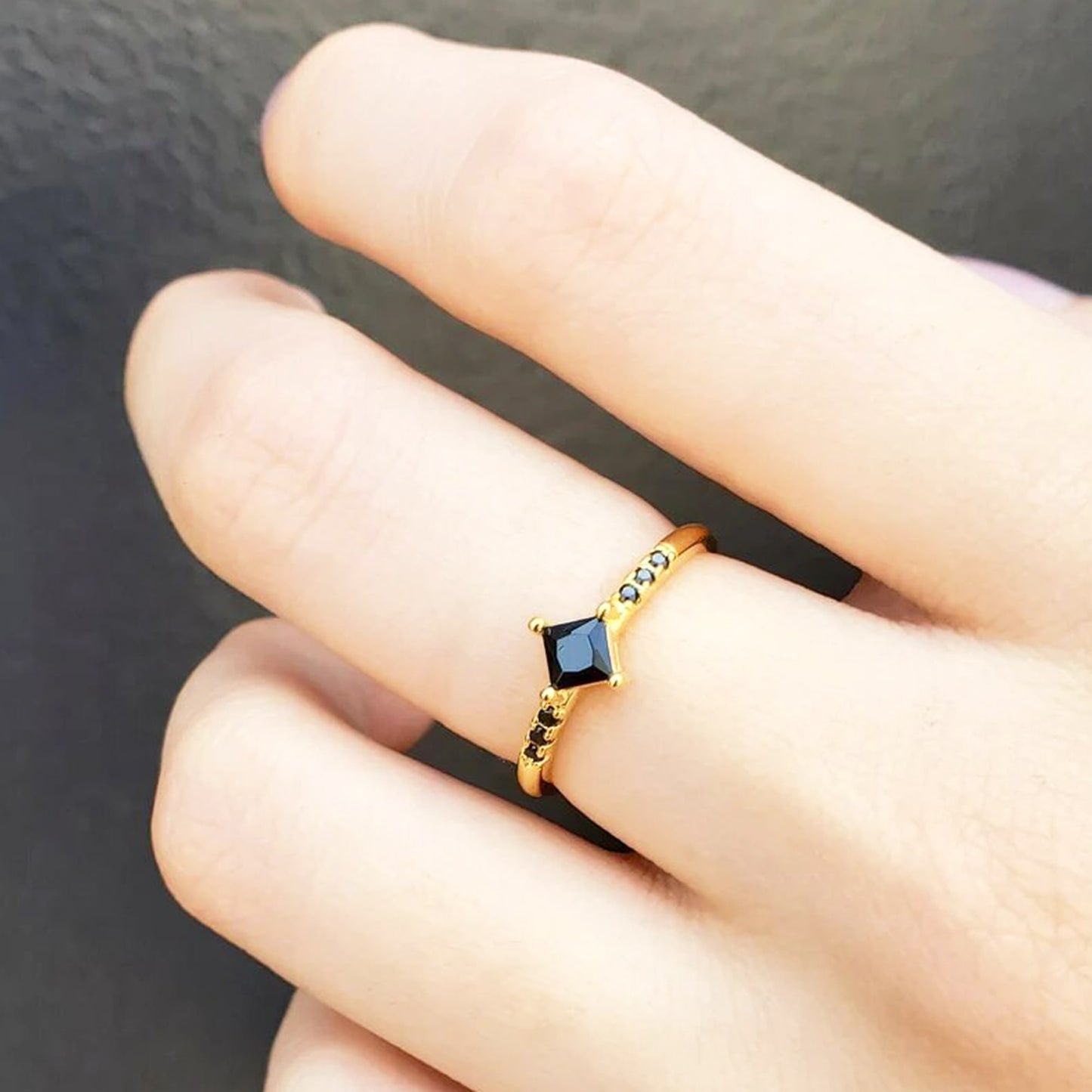 square cut diamond ring