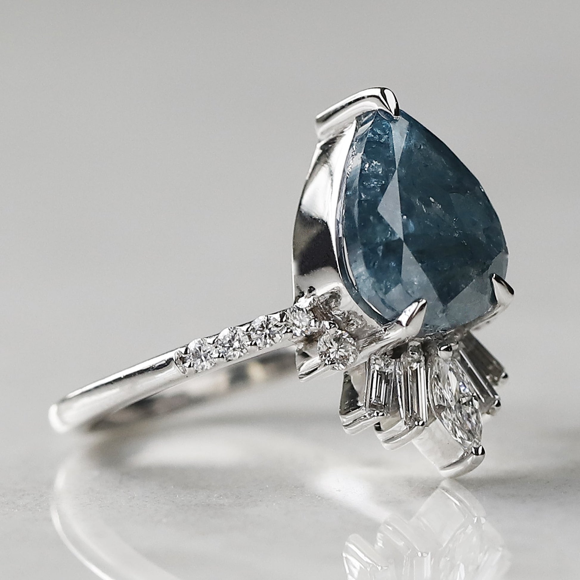 blue diamond wedding ring