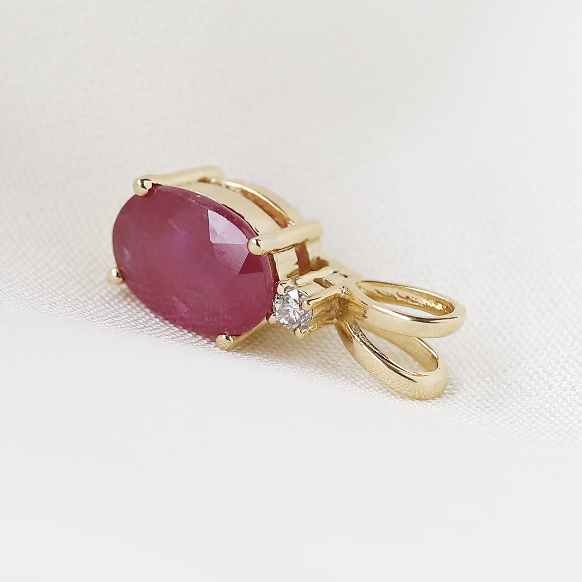 14k Yellow Gold Ruby Pendant