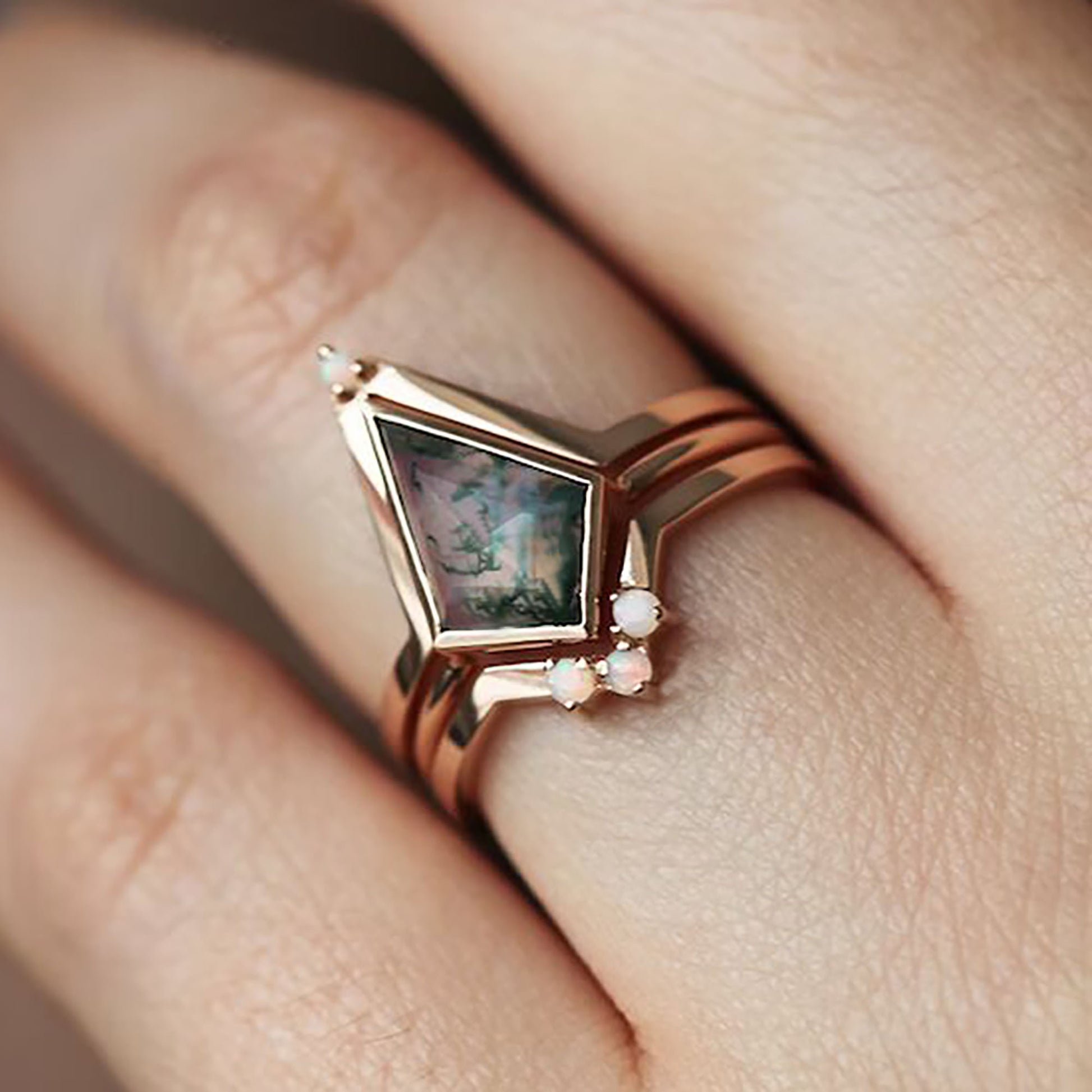 moss agate ring