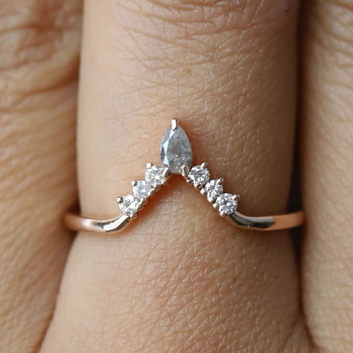 Salt and Pepper Diamond Wedding Band