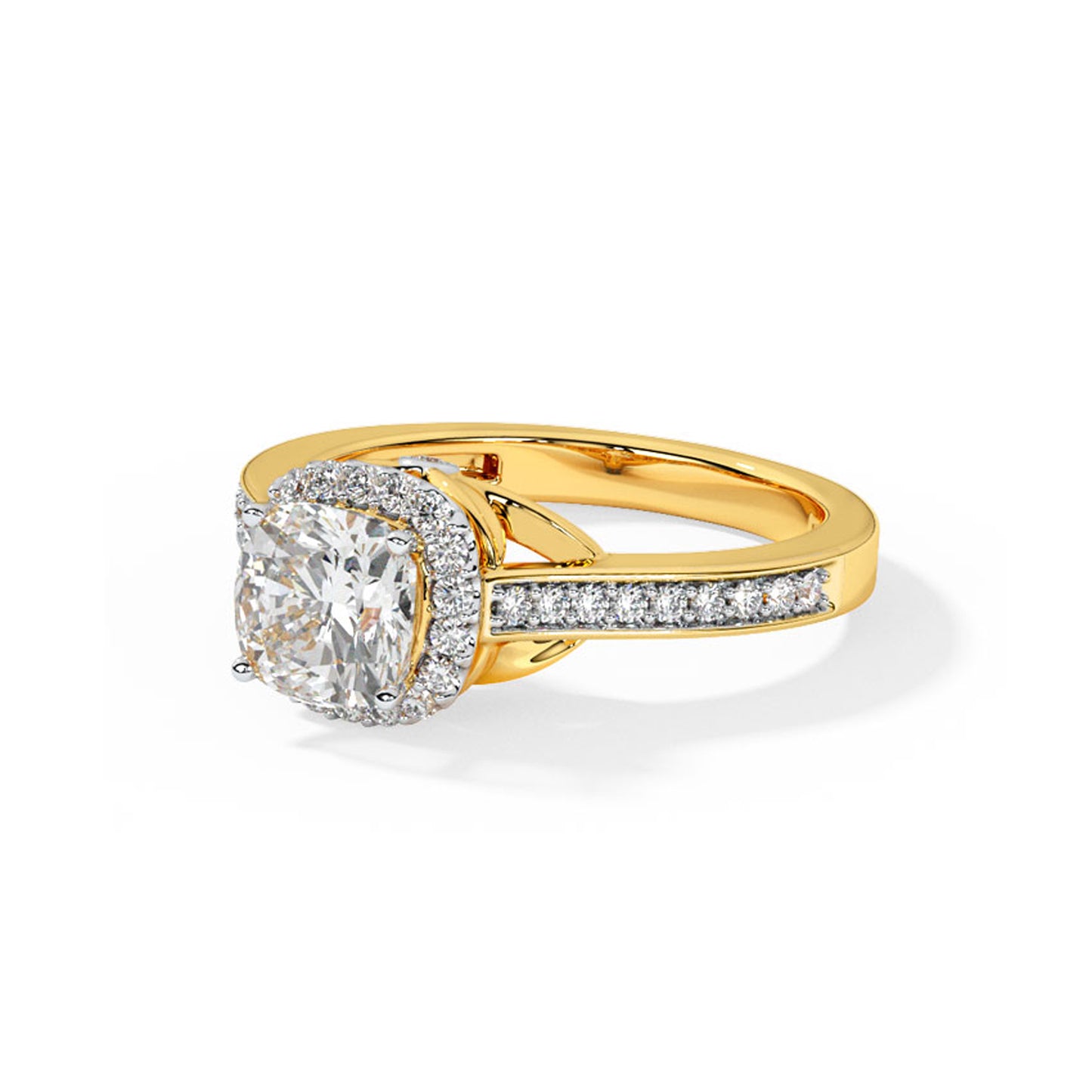 Cushion Cut Moissanite Engagement Ring