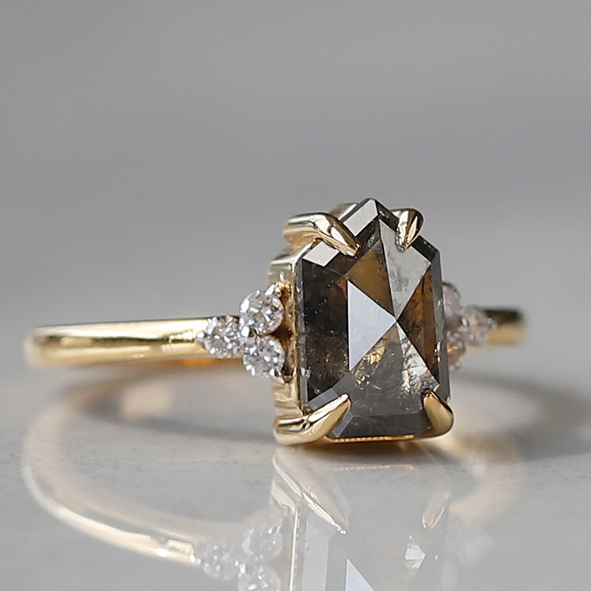 shield cut diamond engagement ring