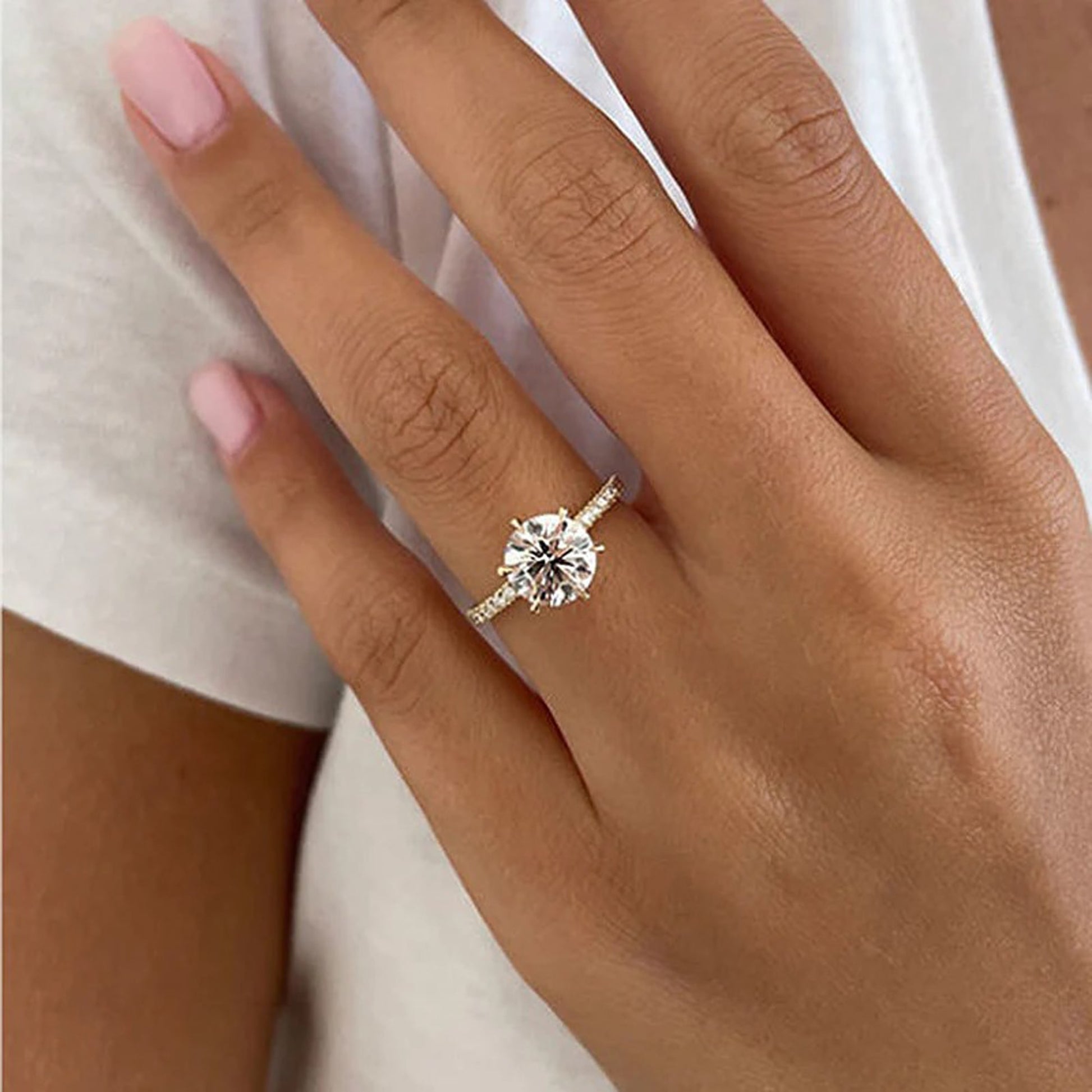 Gold 6 Prong Engagement Ring