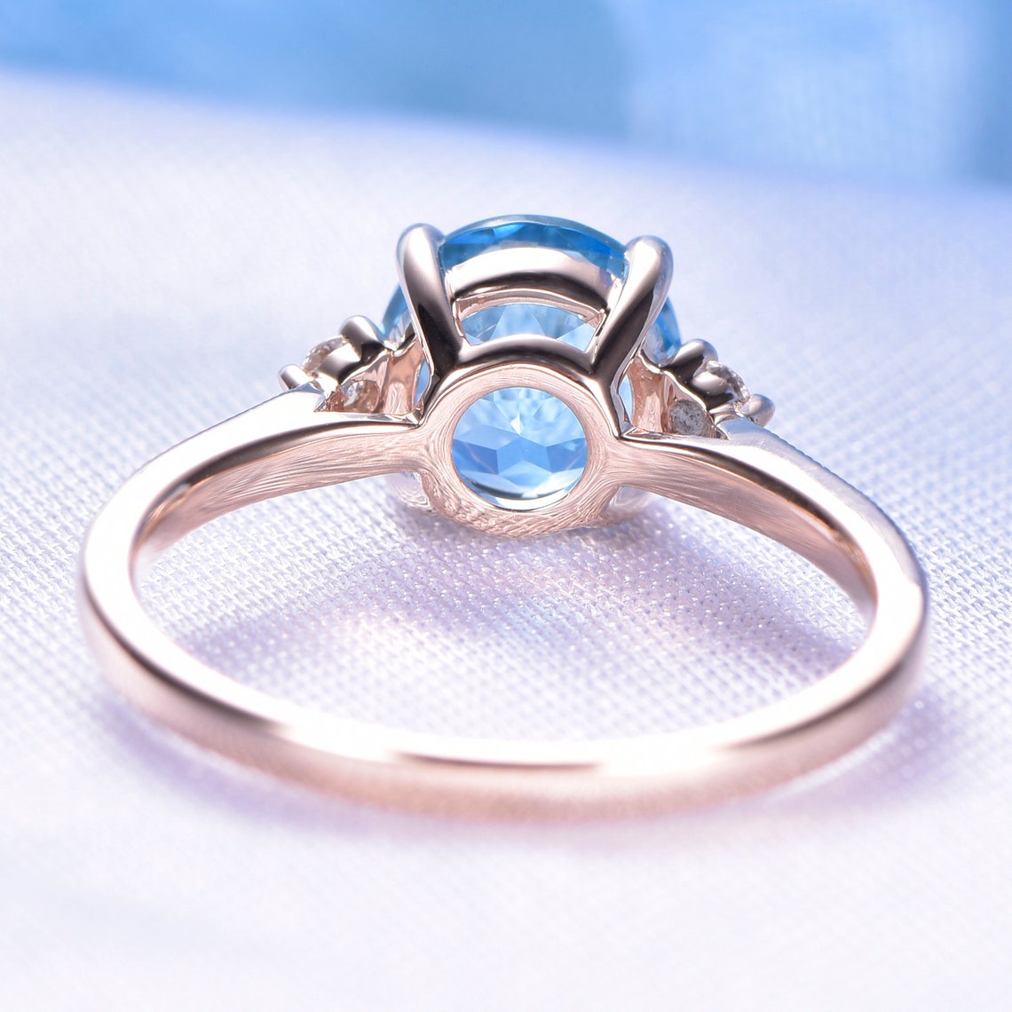 Swiss Blue Topaz Engagement Ring