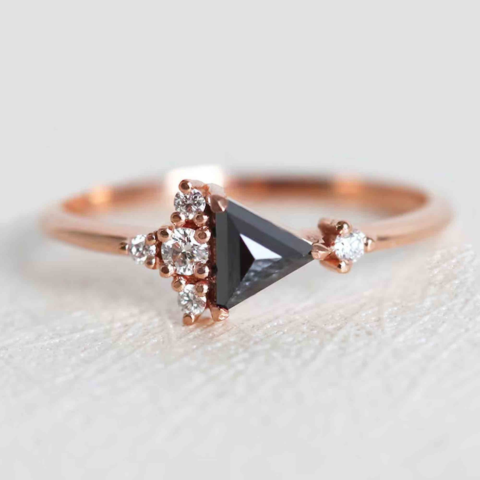 black diamond cluster ring