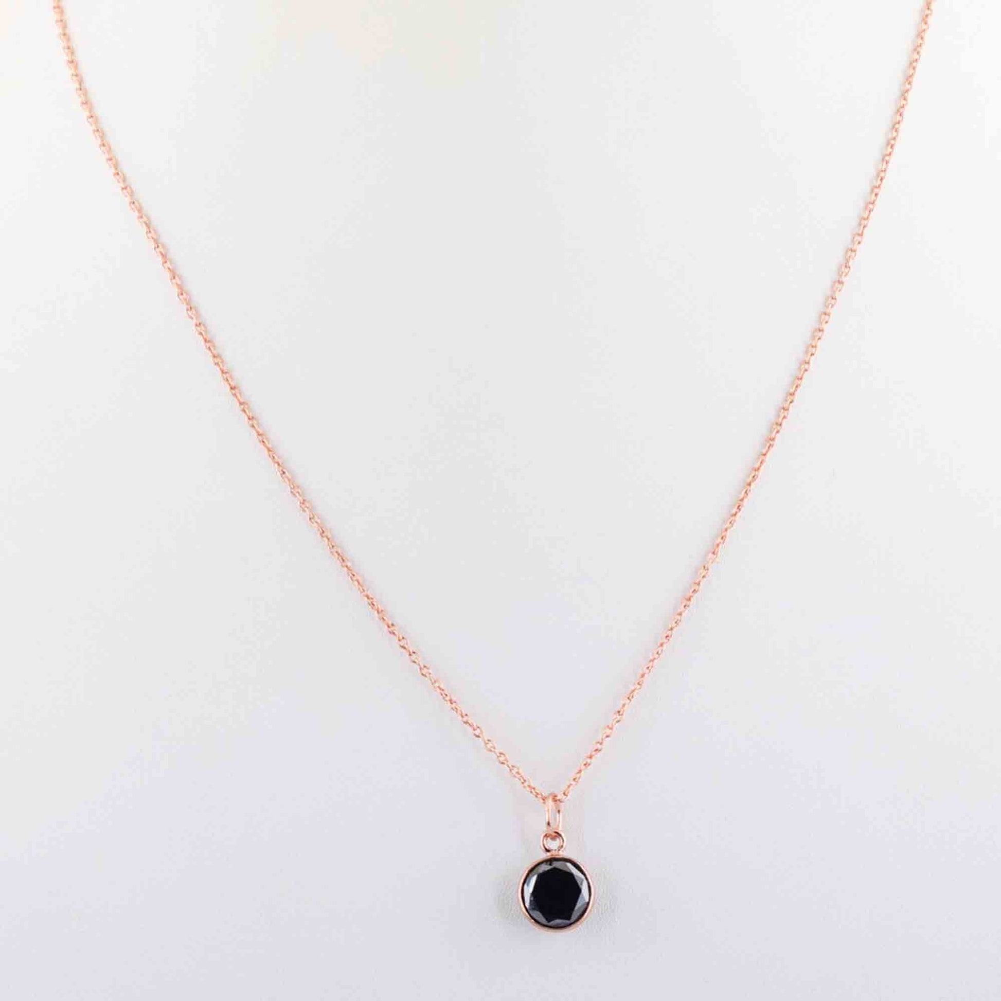 black diamond pendant necklace