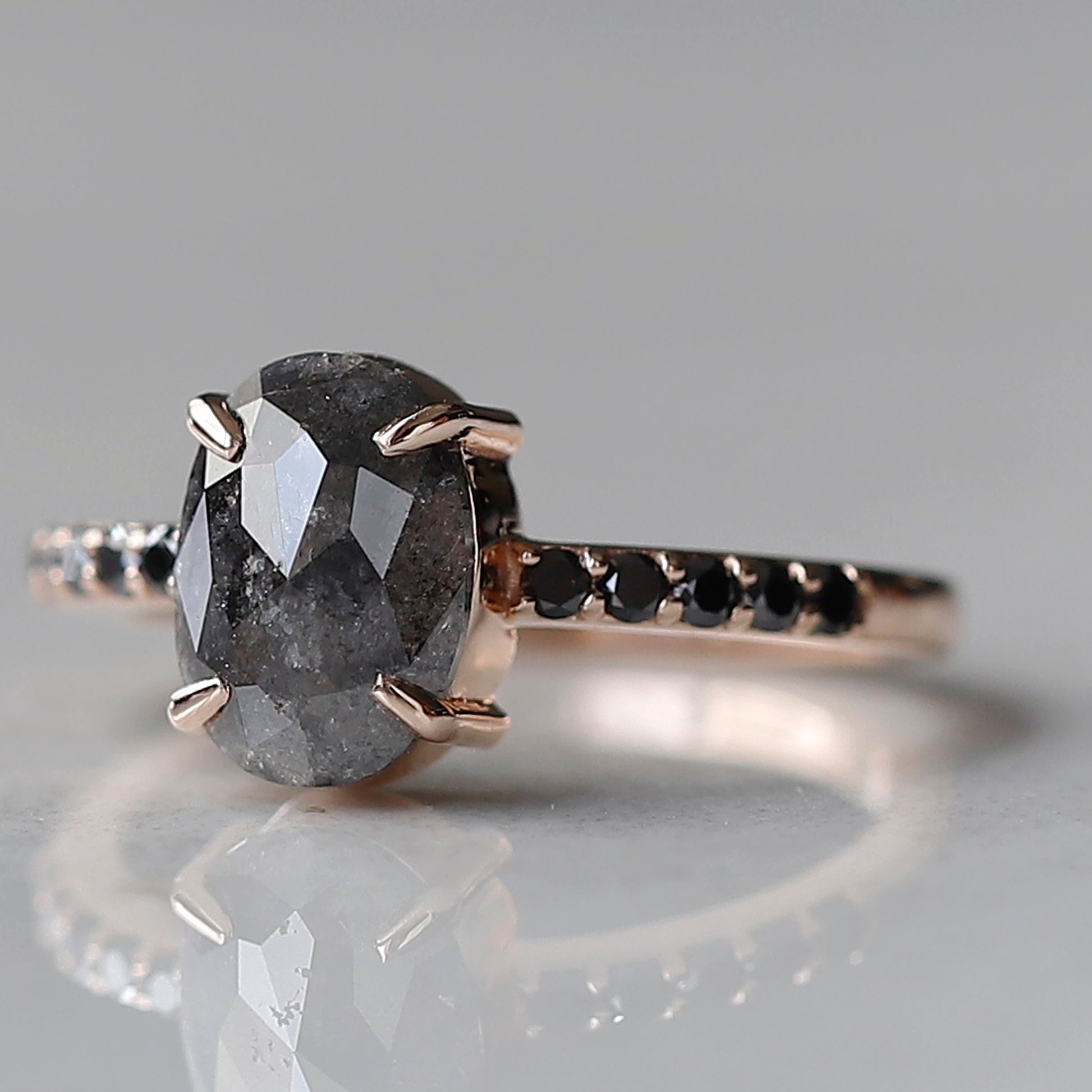 Vintage Salt and Pepper Diamond Ring