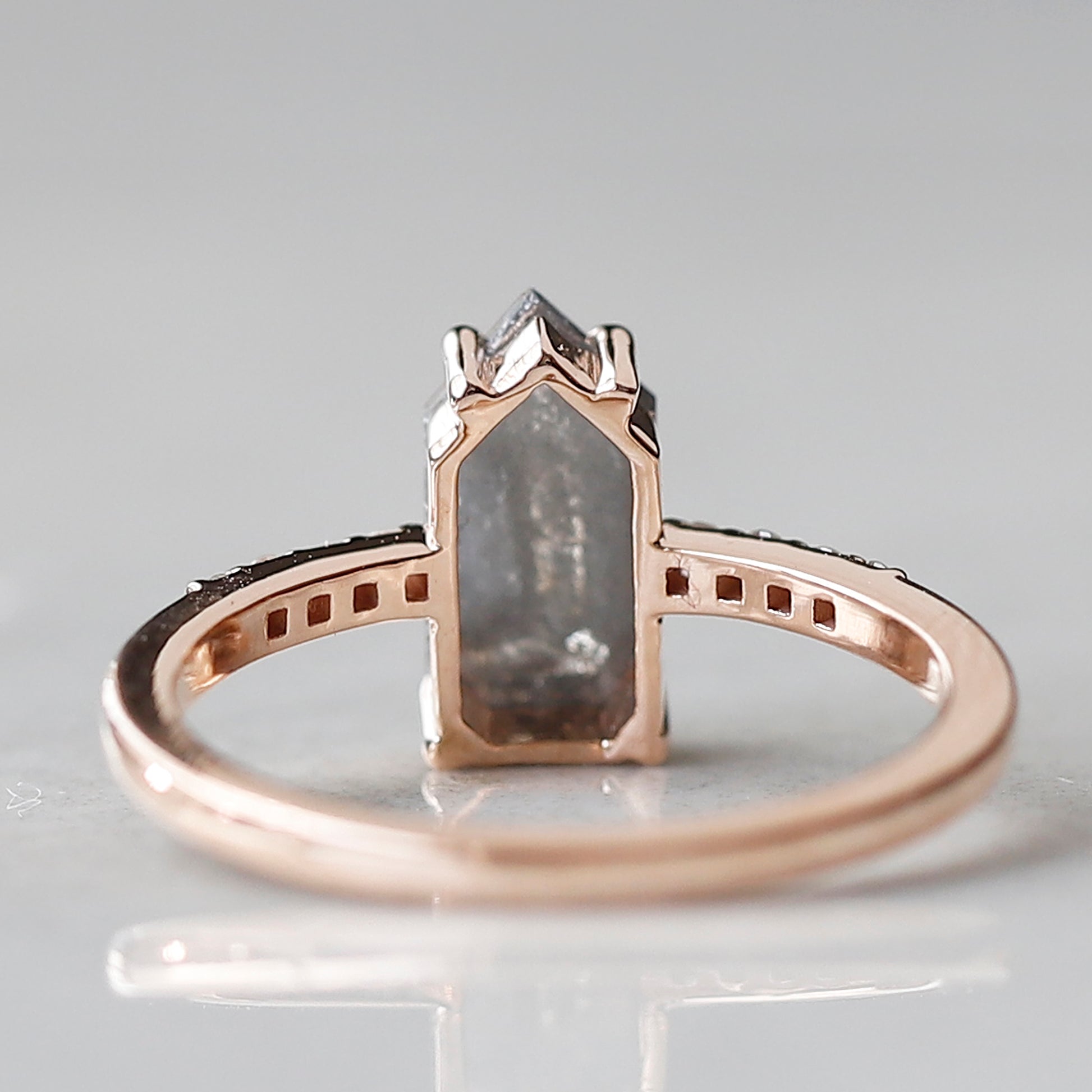 shield cut diamond engagement ring