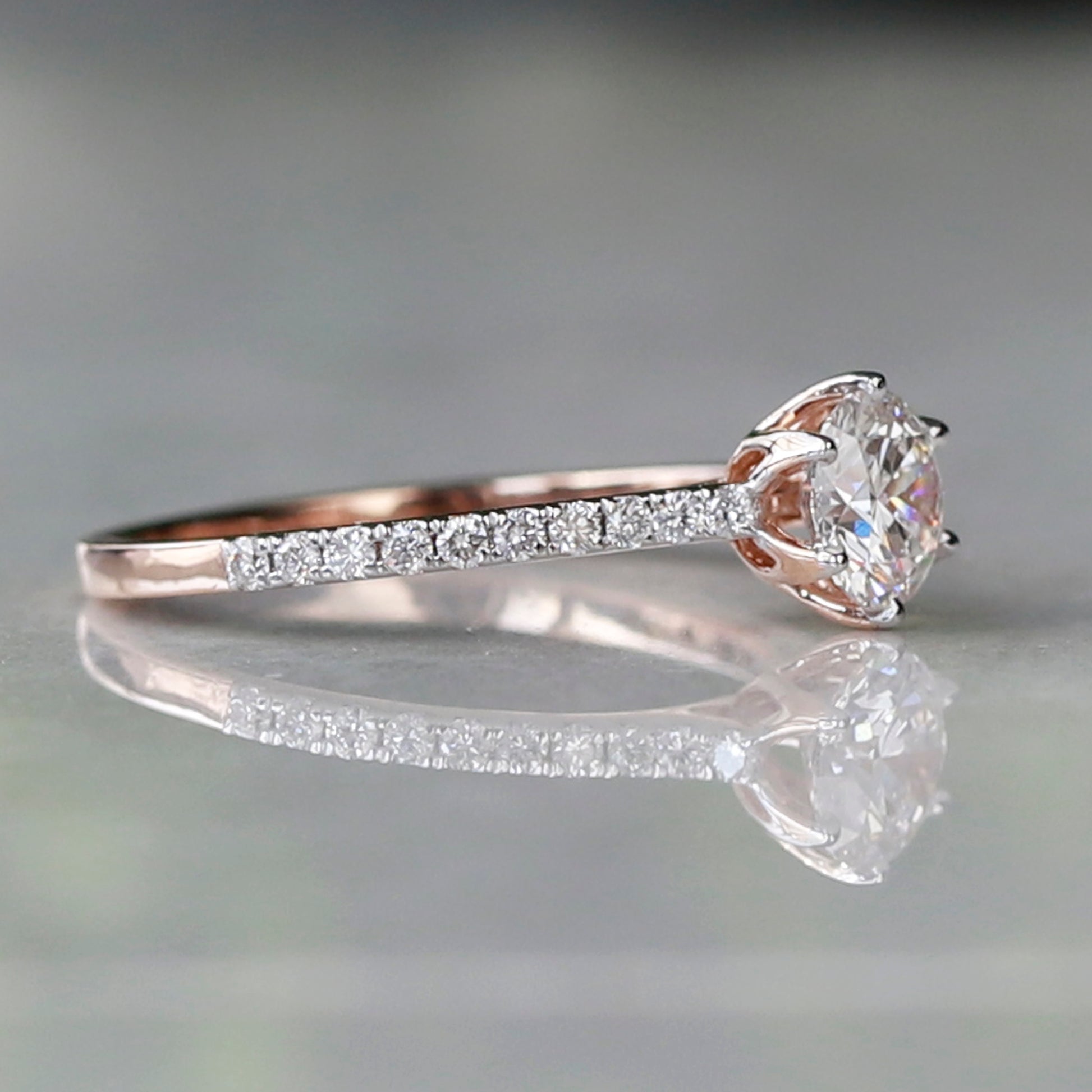 6 prong gold engagement ring