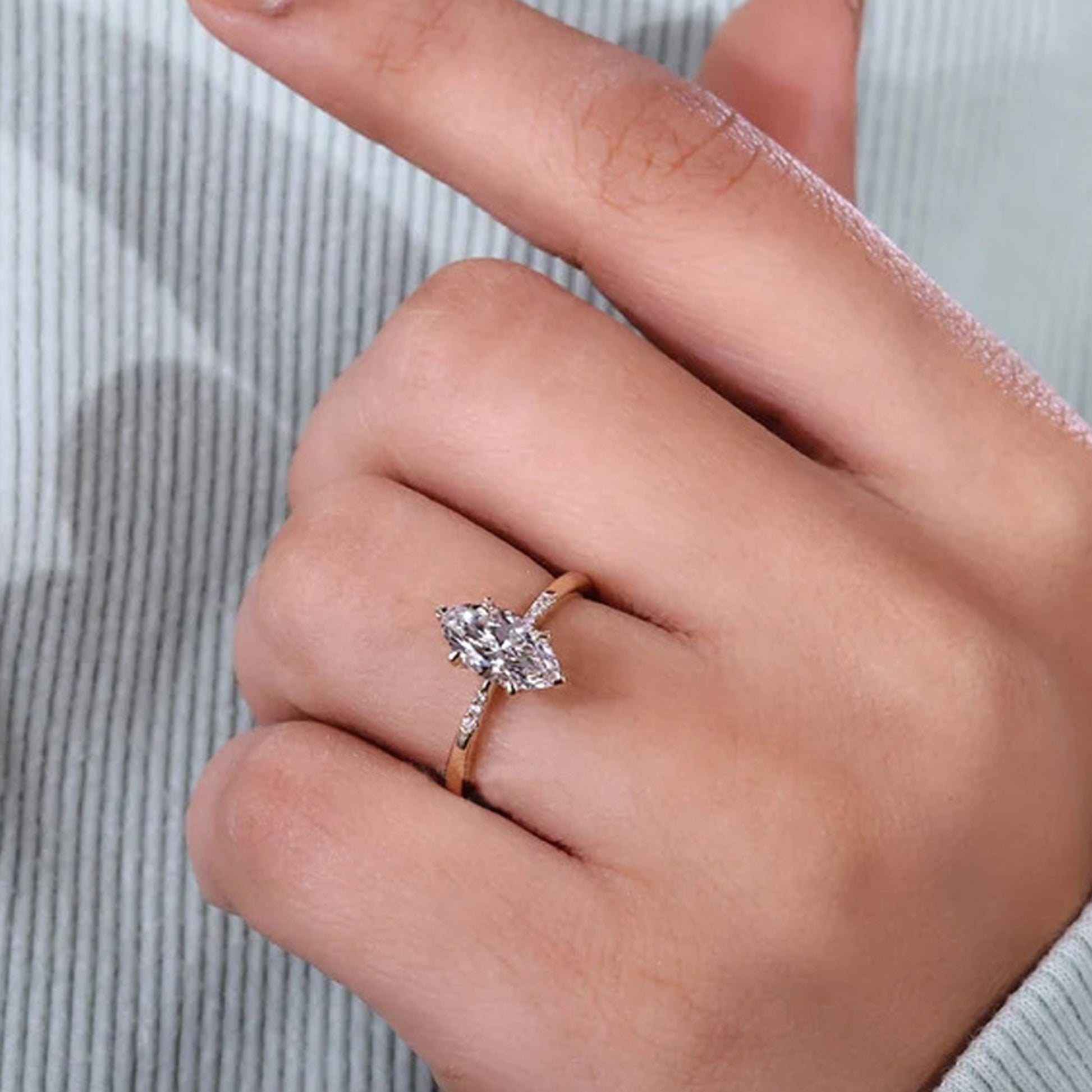 Marquise Cut Lab Diamond Ring