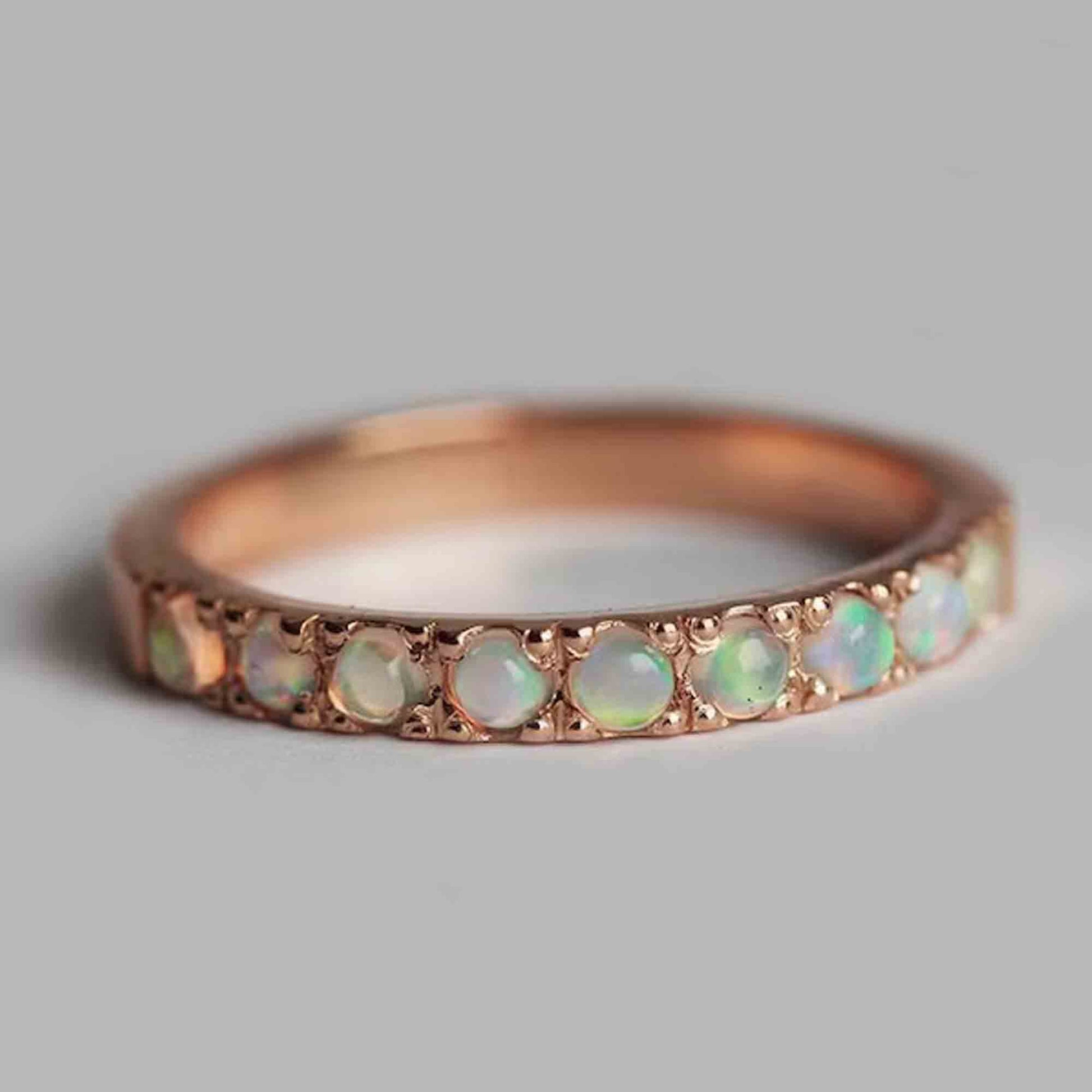 opal wedding band