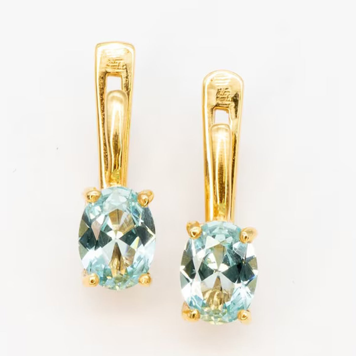 14k aquamarine earrings