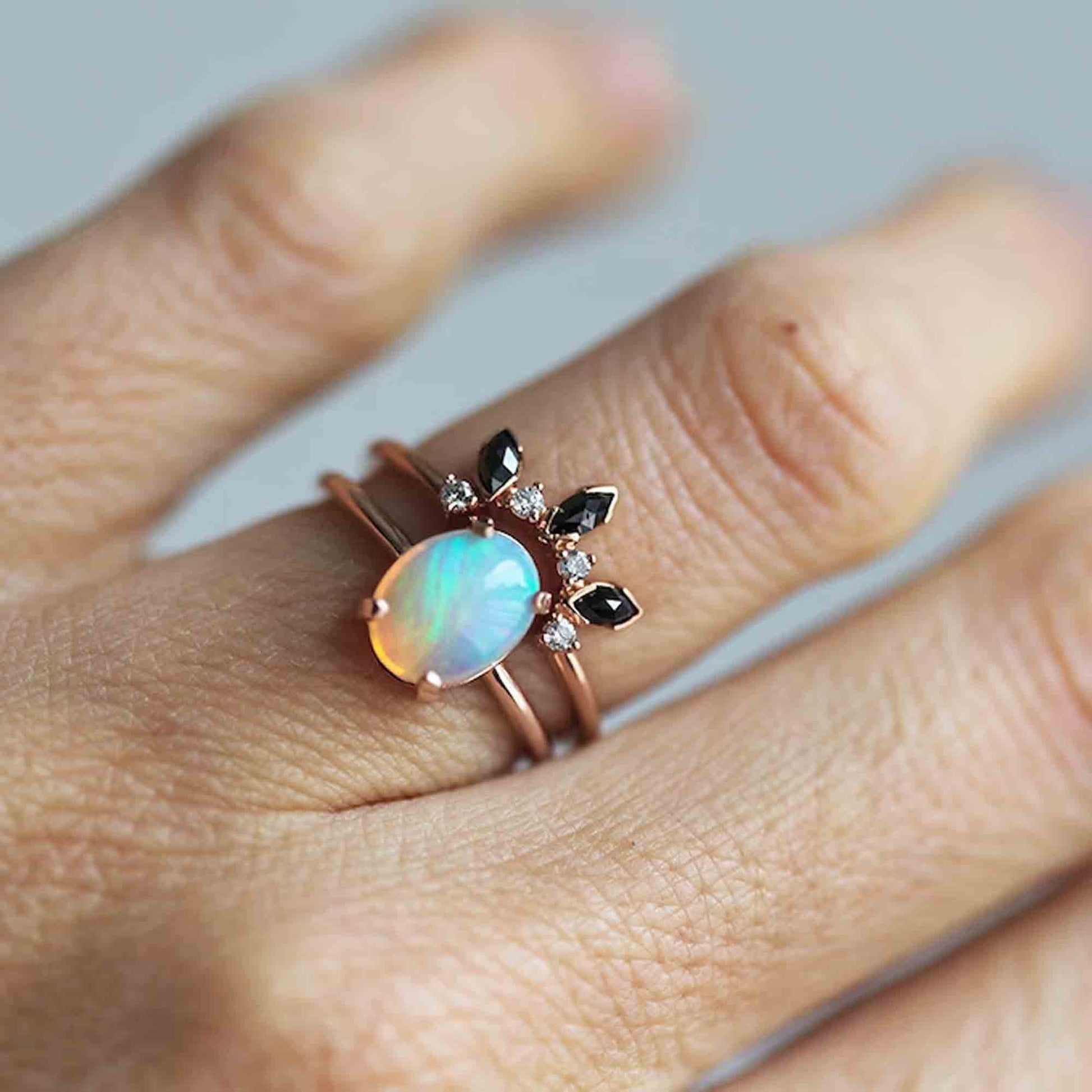 oval opal engagement ring
