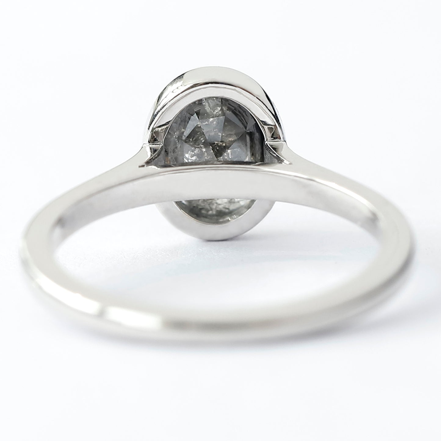 Oval Salt and Pepper Diamond Ring For Her