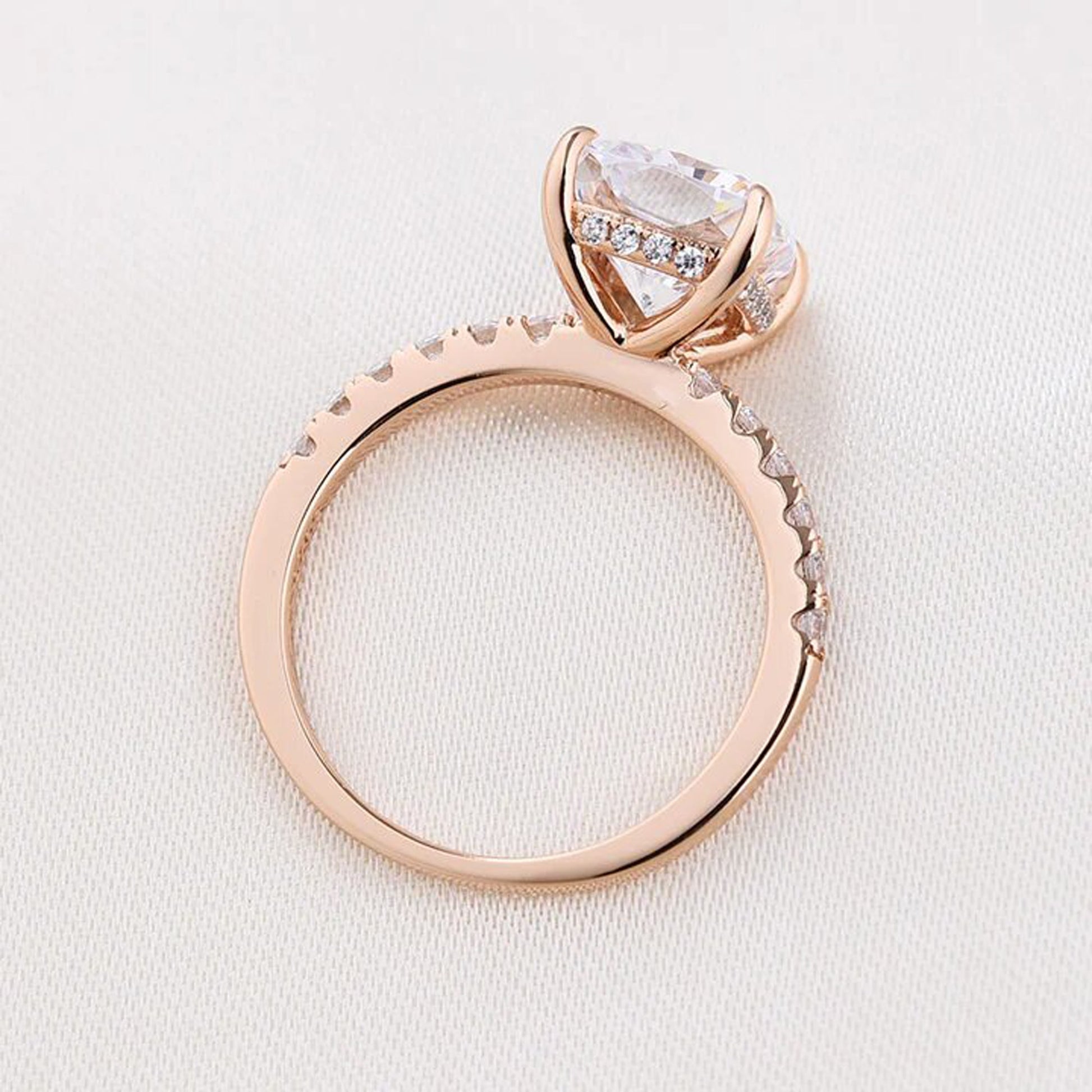 cushion cut moissanite engagement ring