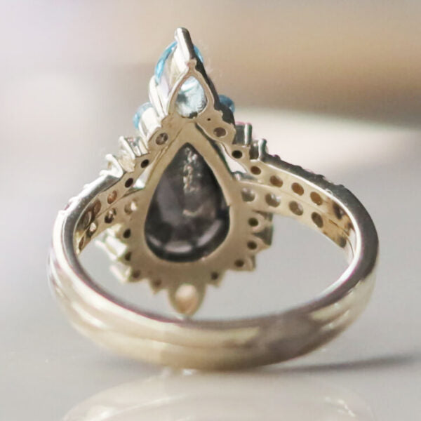 salt and pepper diamond engagement ring