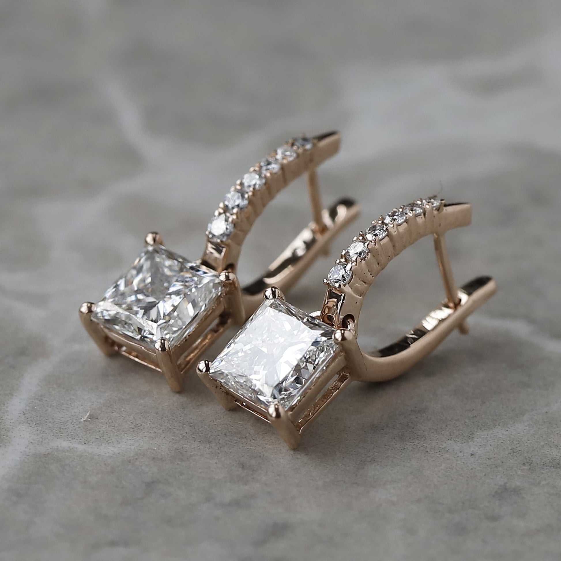 princess cut earrings