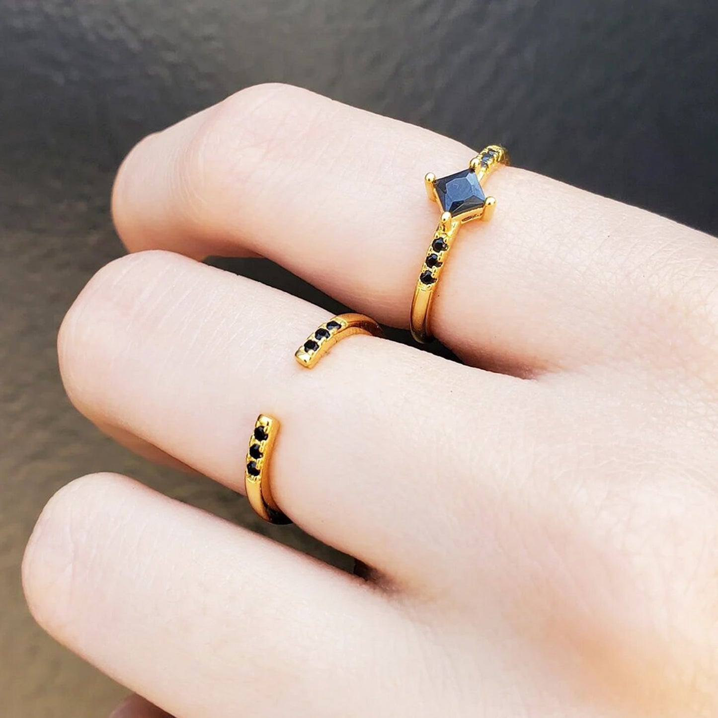 square cut diamond ring
