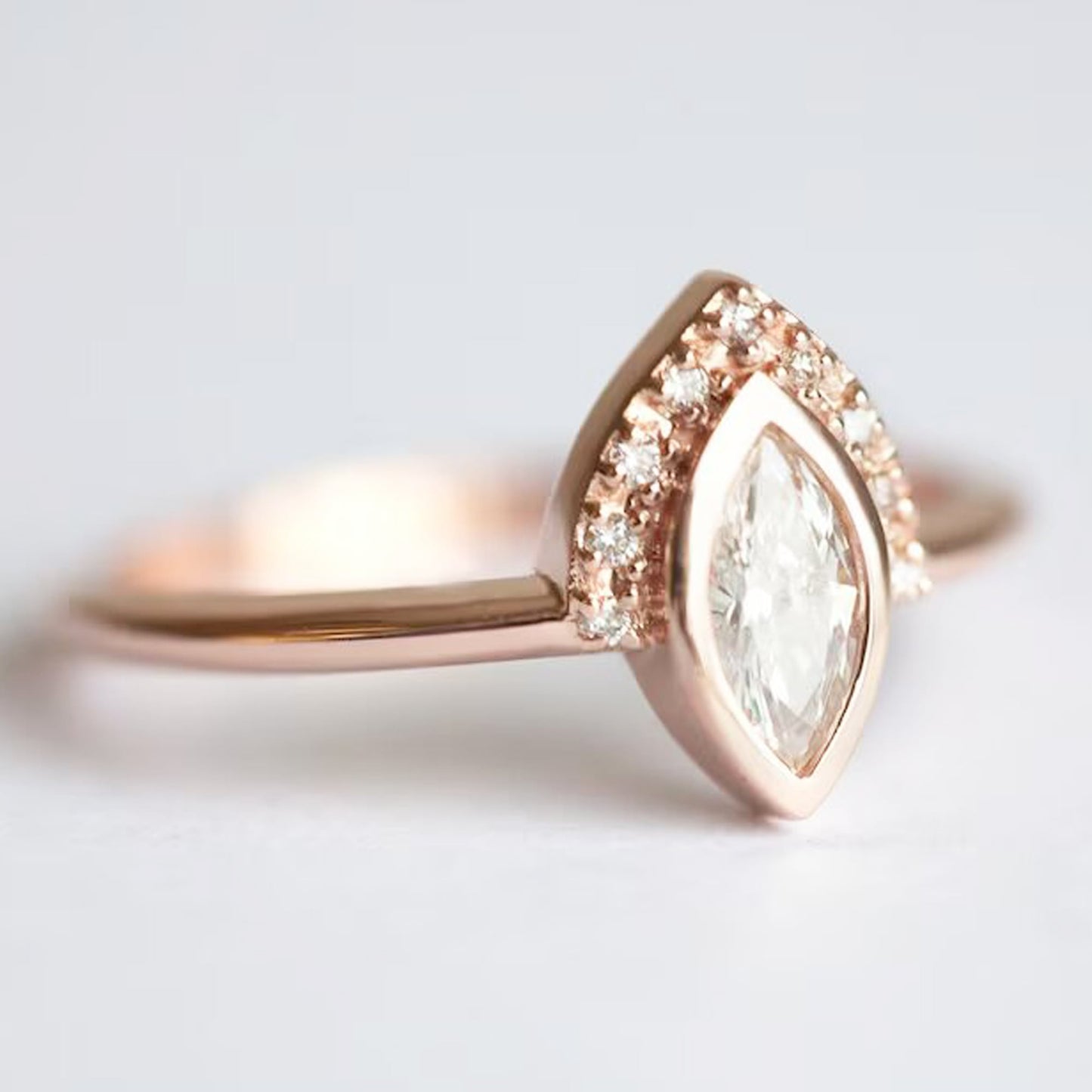 Half Halo 0.50 CT Moissanite Marquise Engagement Ring for Her