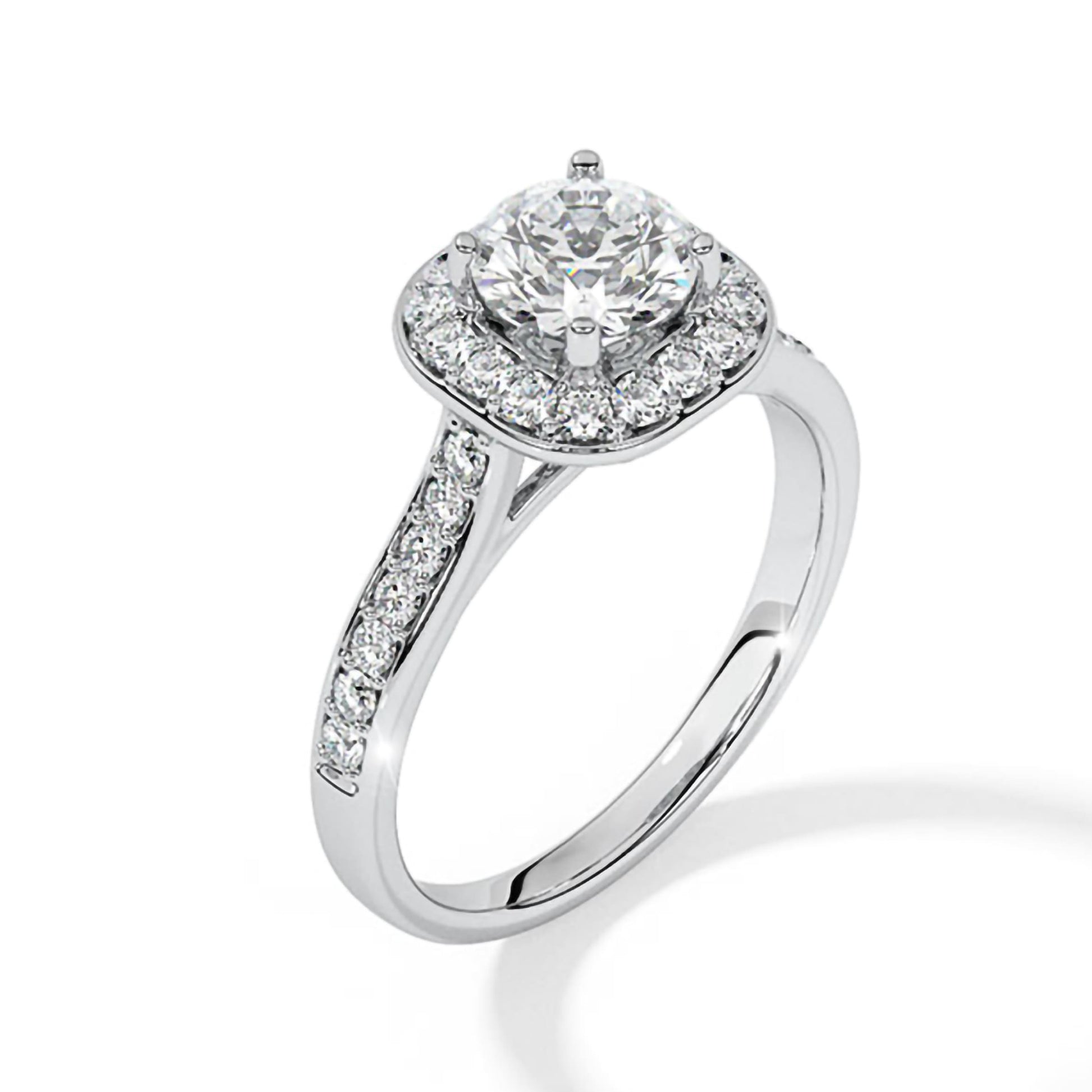 Moissanite Halo Engagement Ring