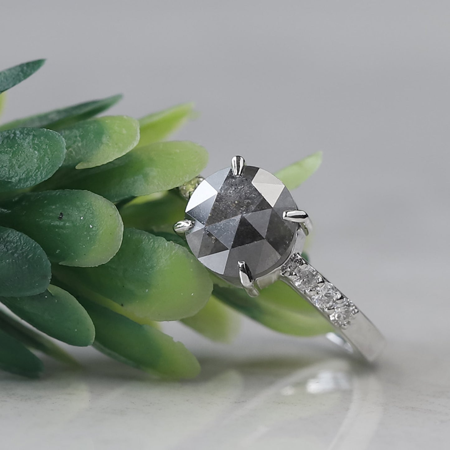 Rustic diamond engagement ring