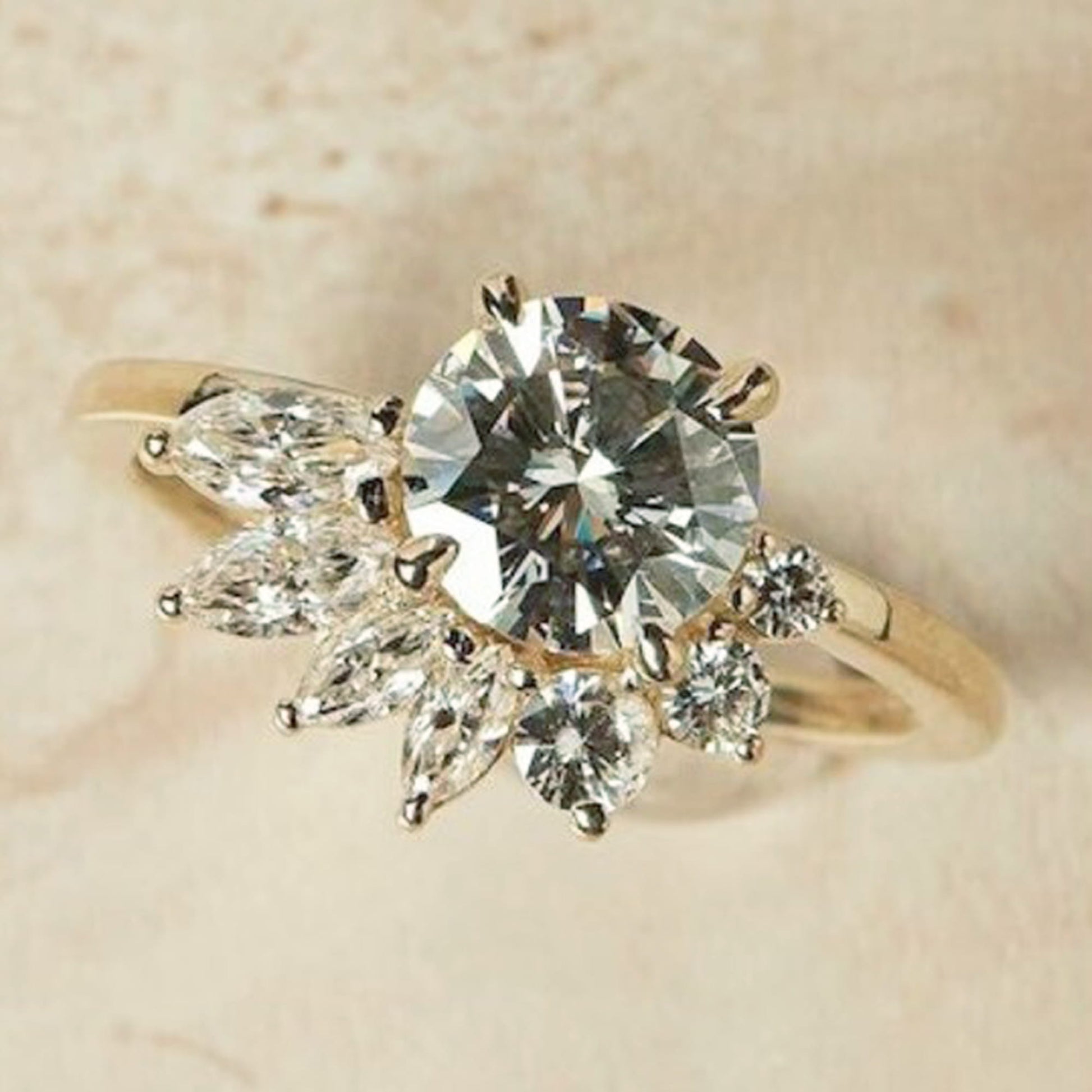 sunflower engagement ring