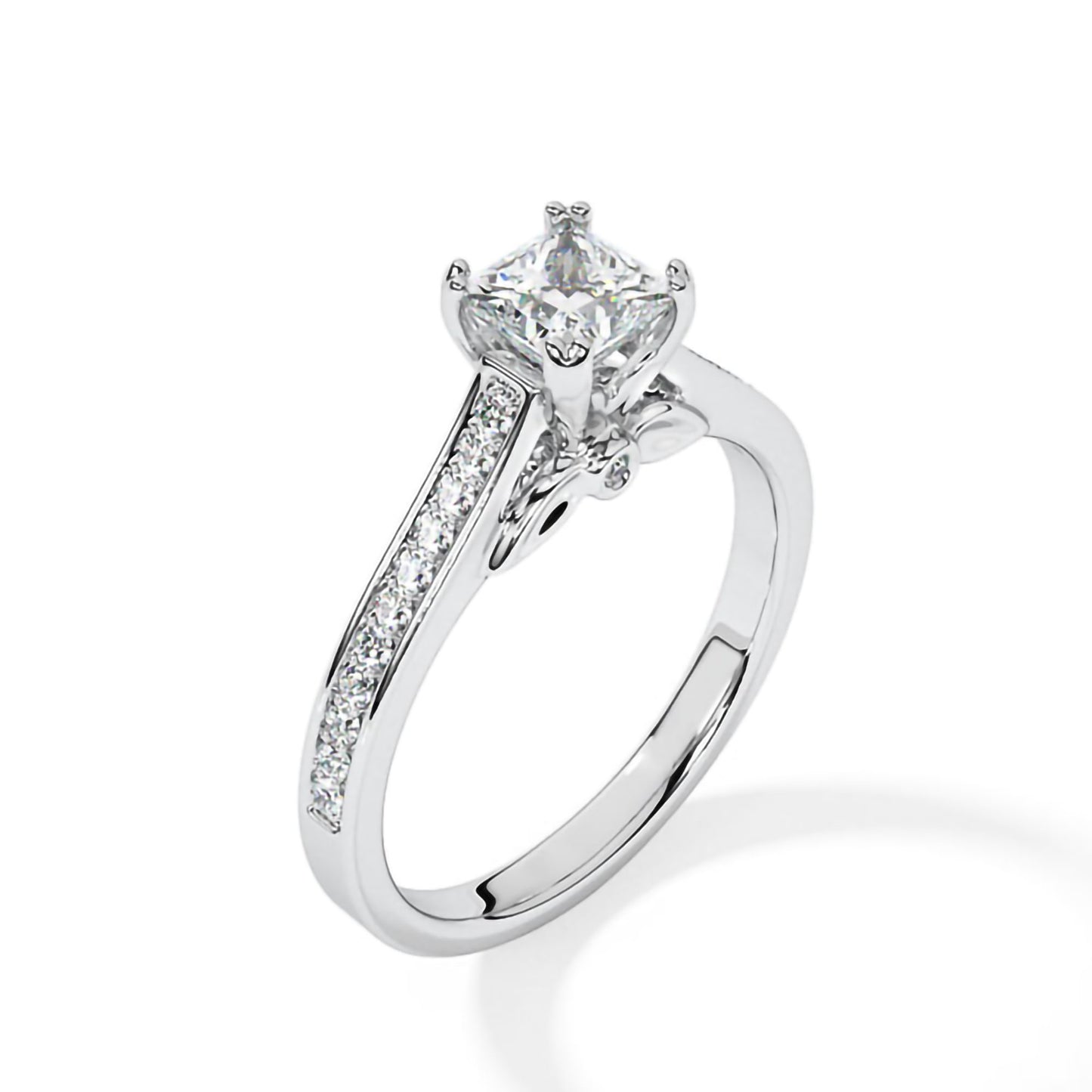princess cut moissanite engagement ring