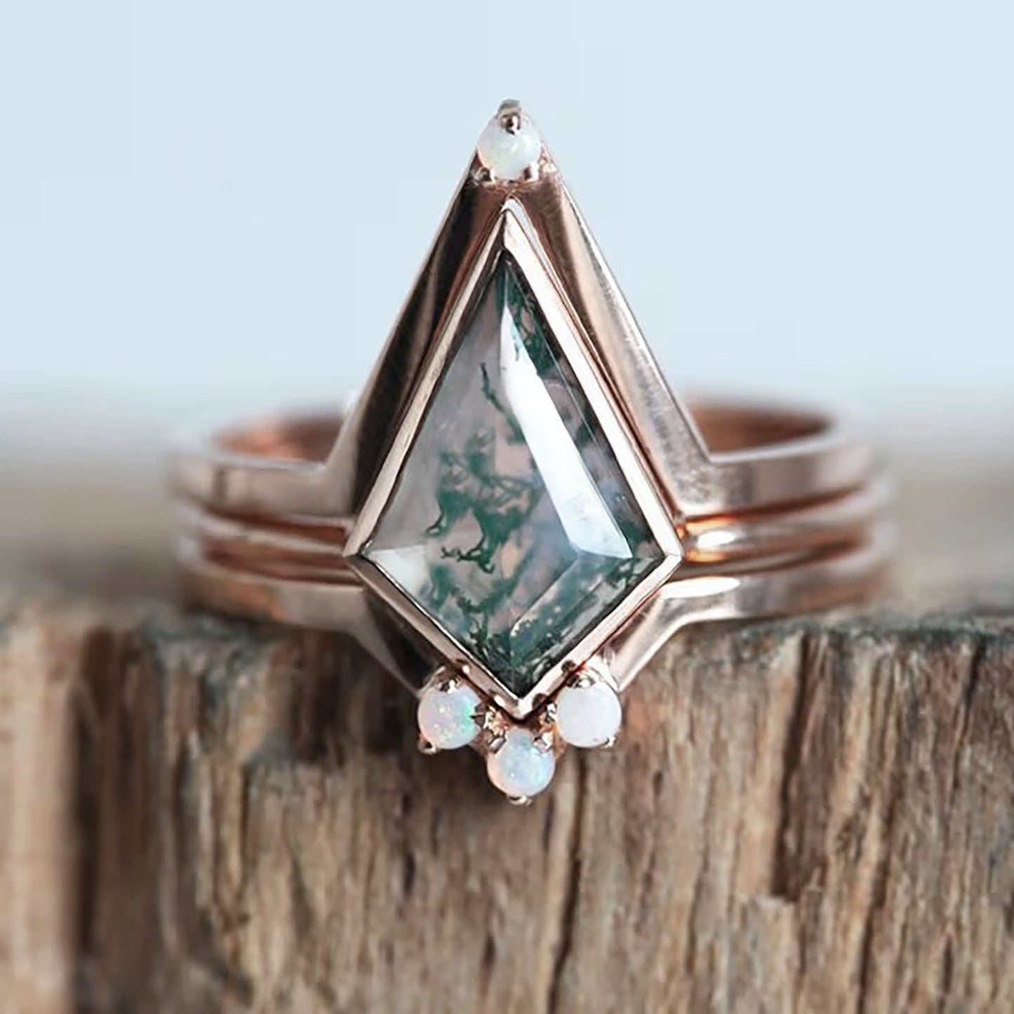 moss agate ring