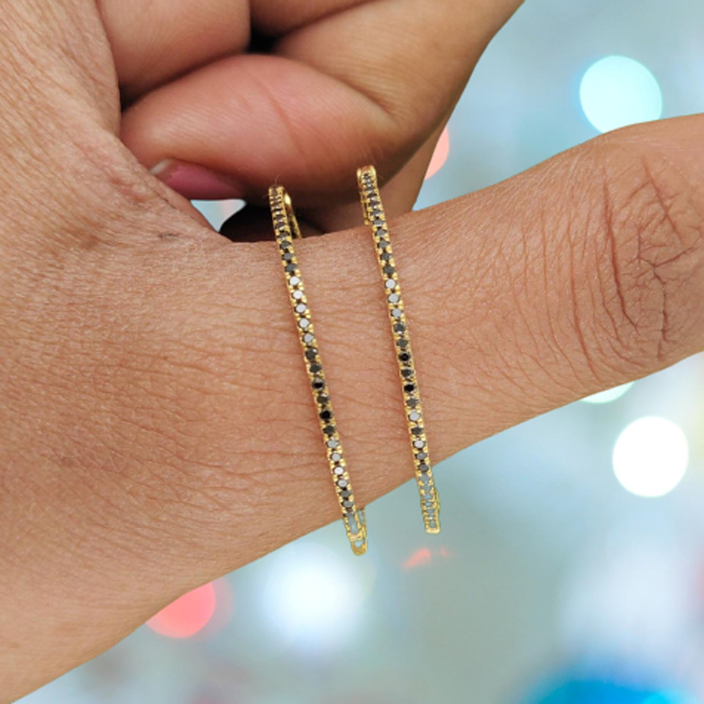 rose gold diamond earrings hoops