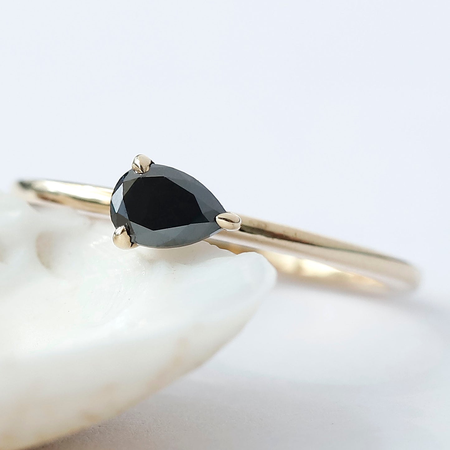 East West Pear Diamond Ring
