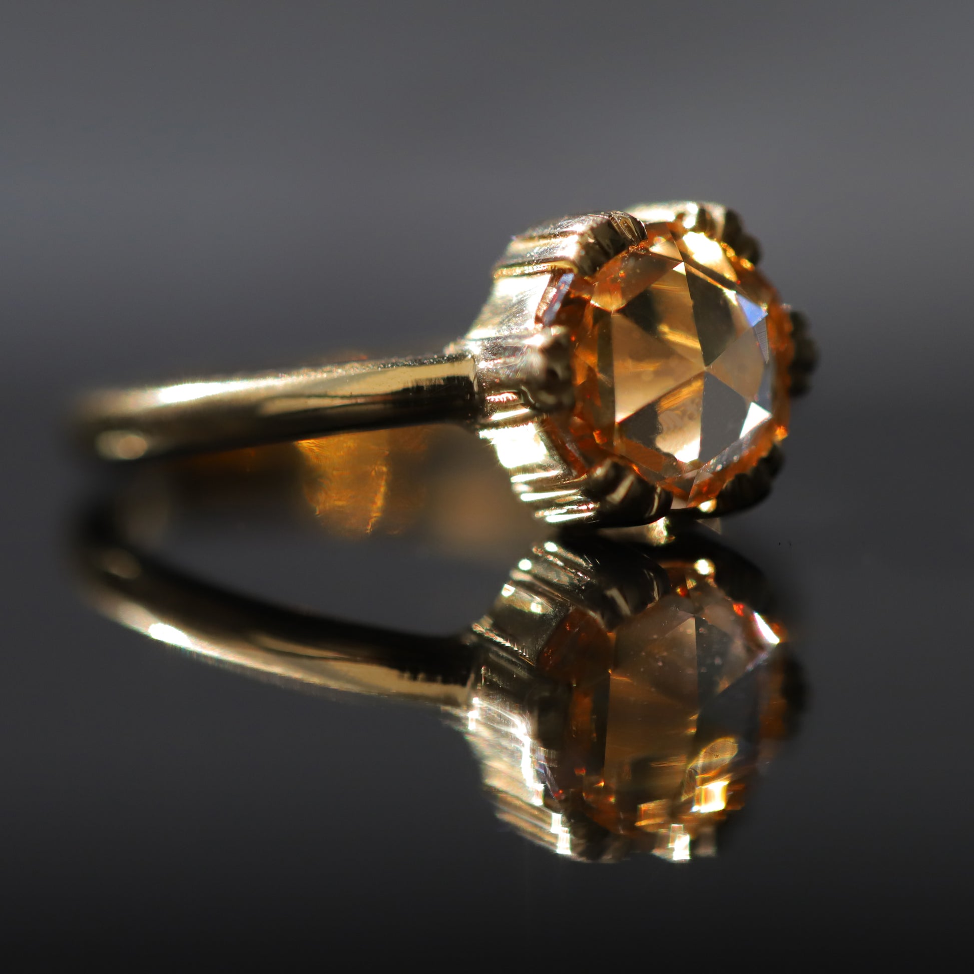 Rose Cut Engagement Ring