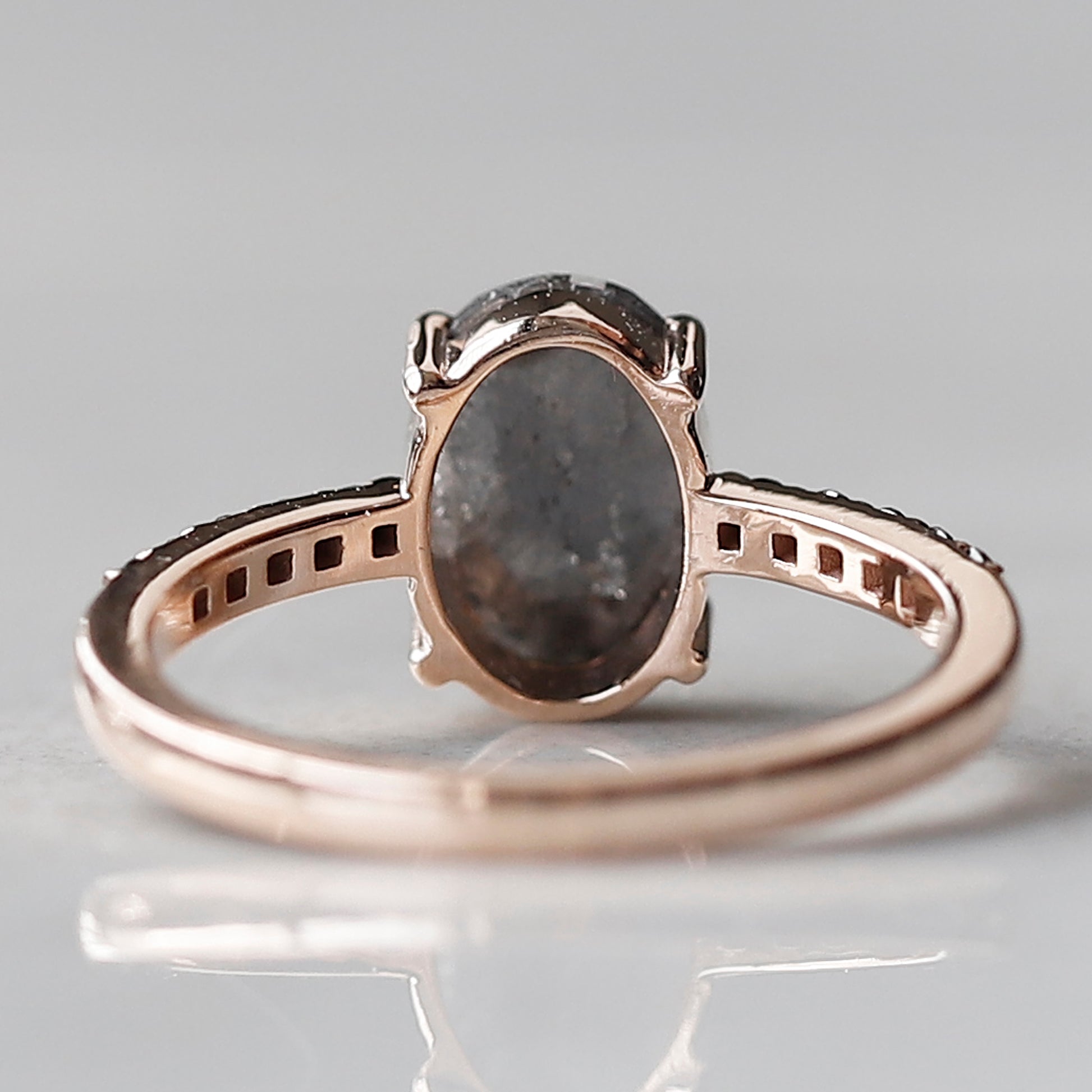 Vintage Salt and Pepper Diamond Ring