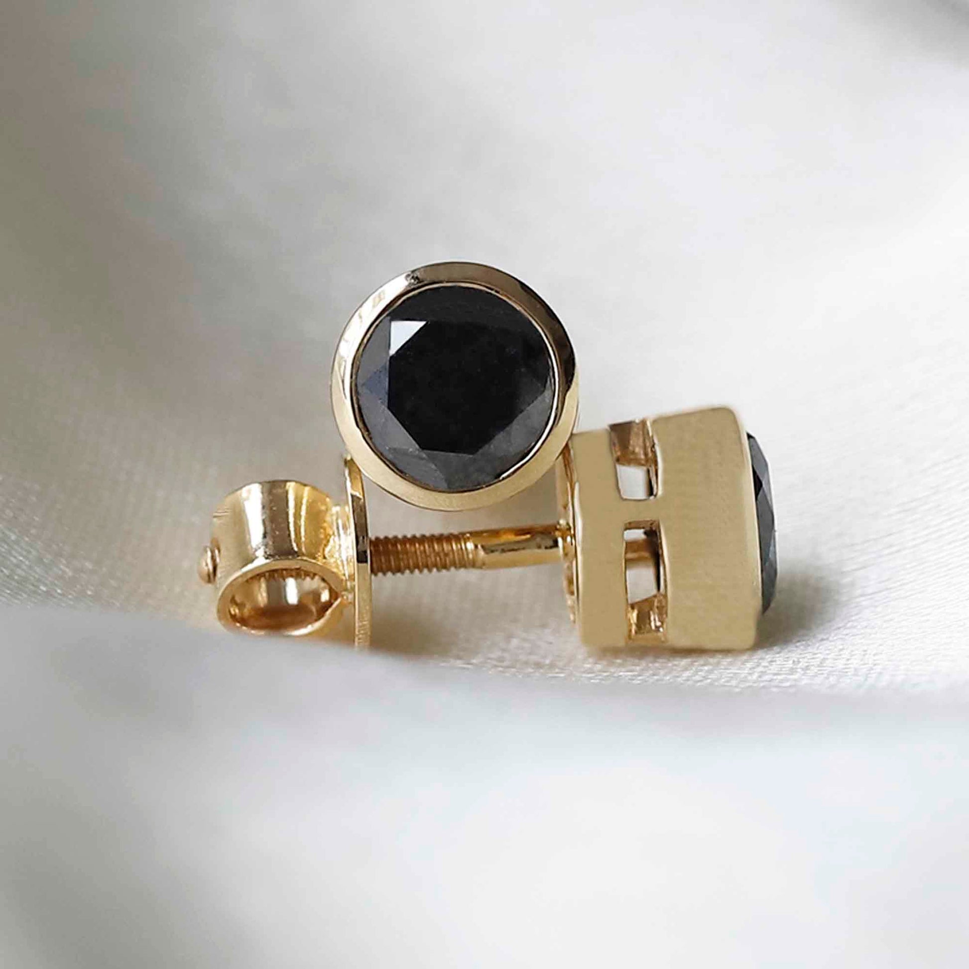 black diamond earring